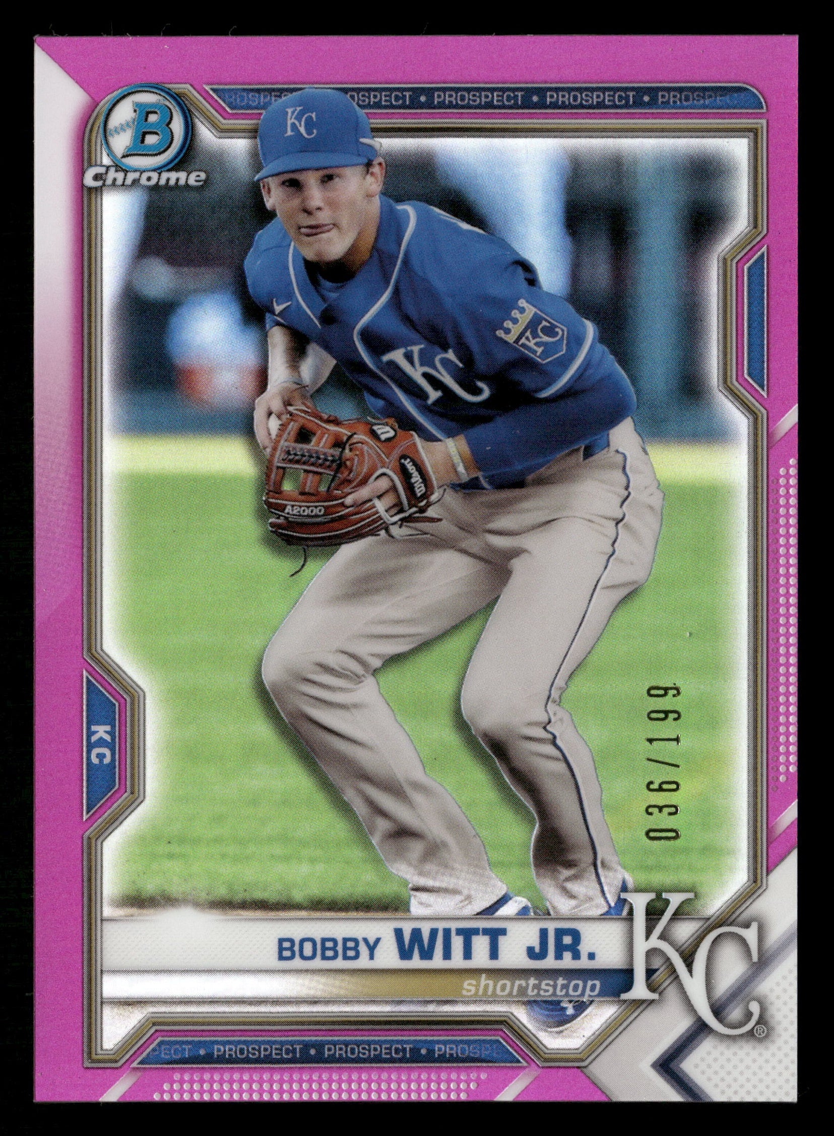 2021 Bowman Chrome #BCP-193 Bobby Witt Jr. Prospects Fuchsia Refractor #/199