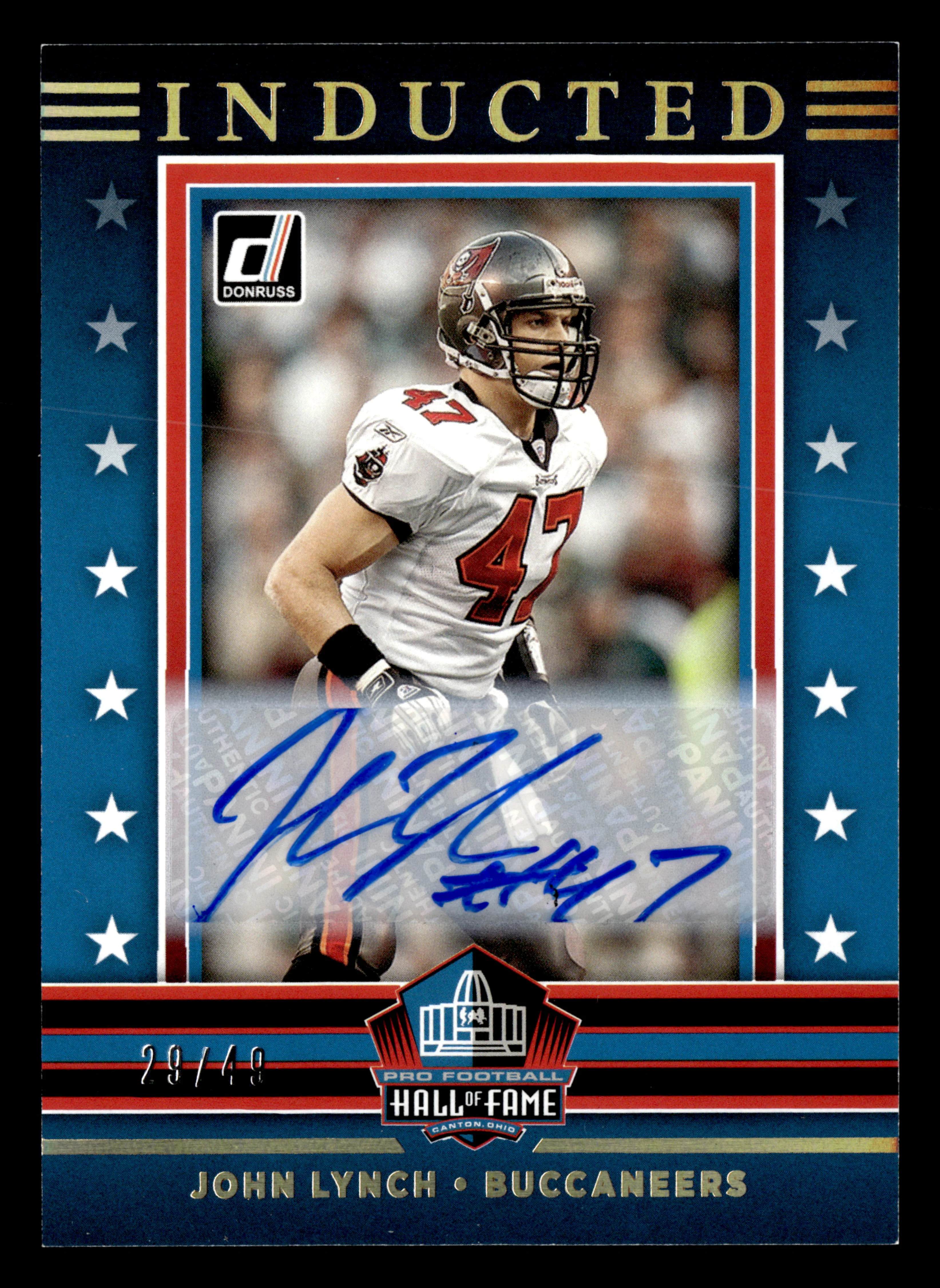 2021 Donruss #I3 John Lynch Inducted Autographs #/49