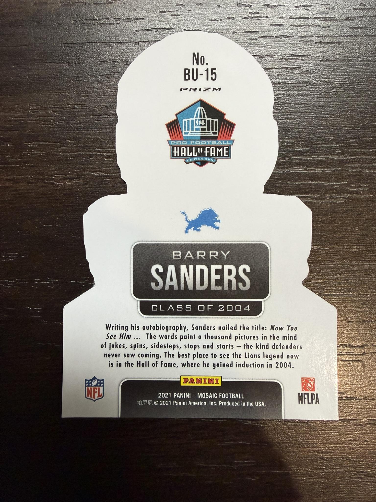 2021 Panini Mosaic #BU-15 Barry Sanders Busted - Image 2