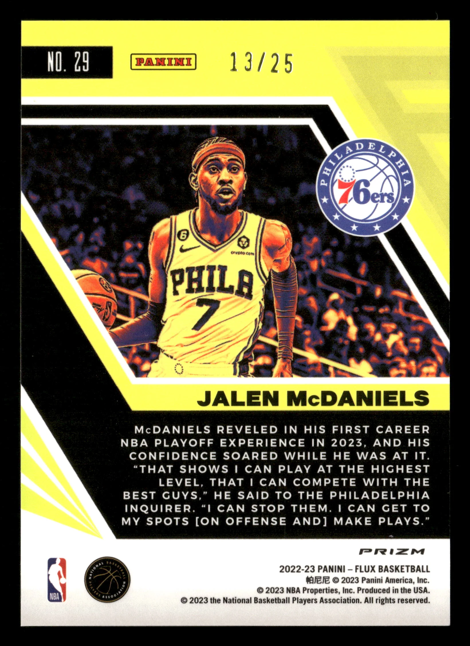 2022-23 Panini Flux #29 Jalen McDaniels Lunar Eclipse #/25 - Image 2
