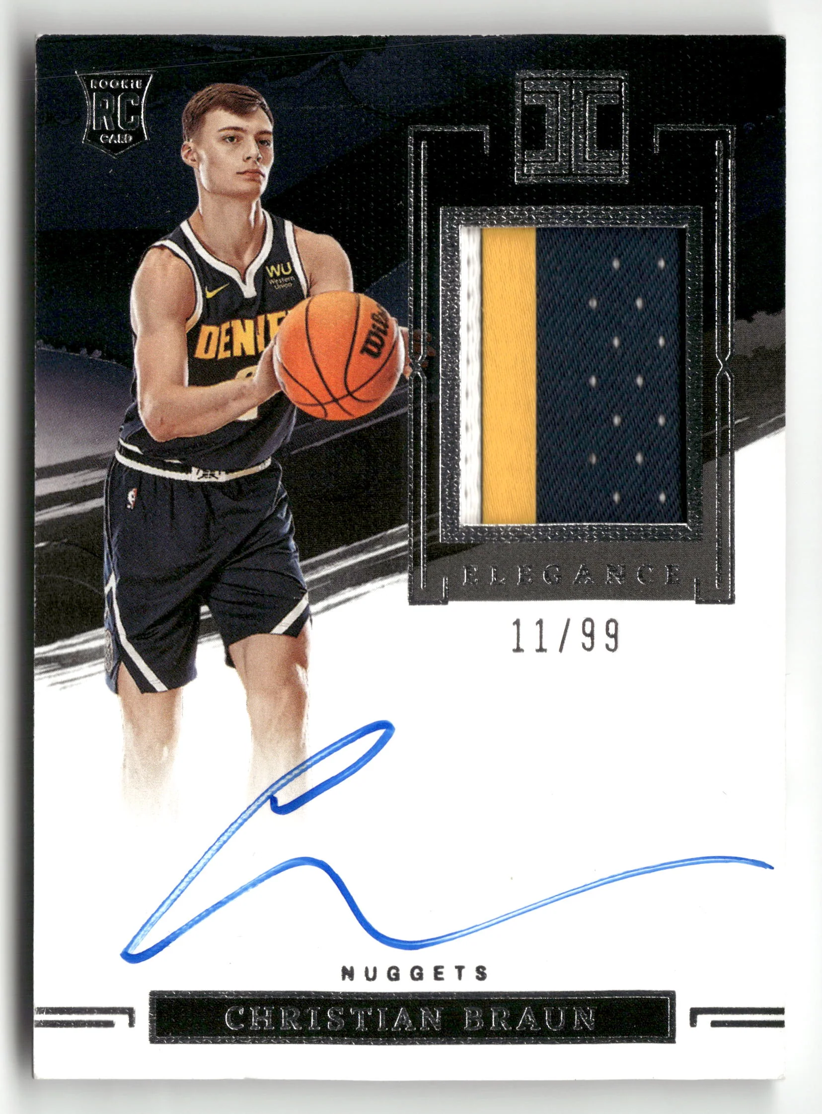 2022-23 Panini Impeccable #121 Christian Braun Rookie Patch Auto #/99
