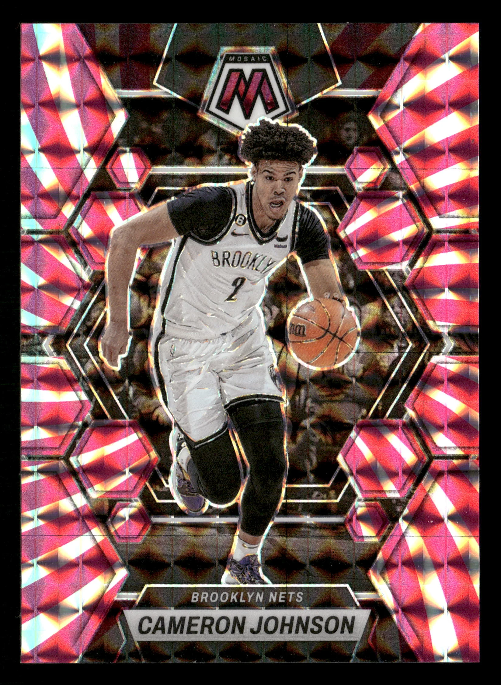 2022-23 Panini Mosaic #14 Cameron Johnson Pink Swirl FOTL #/20 - Image 3