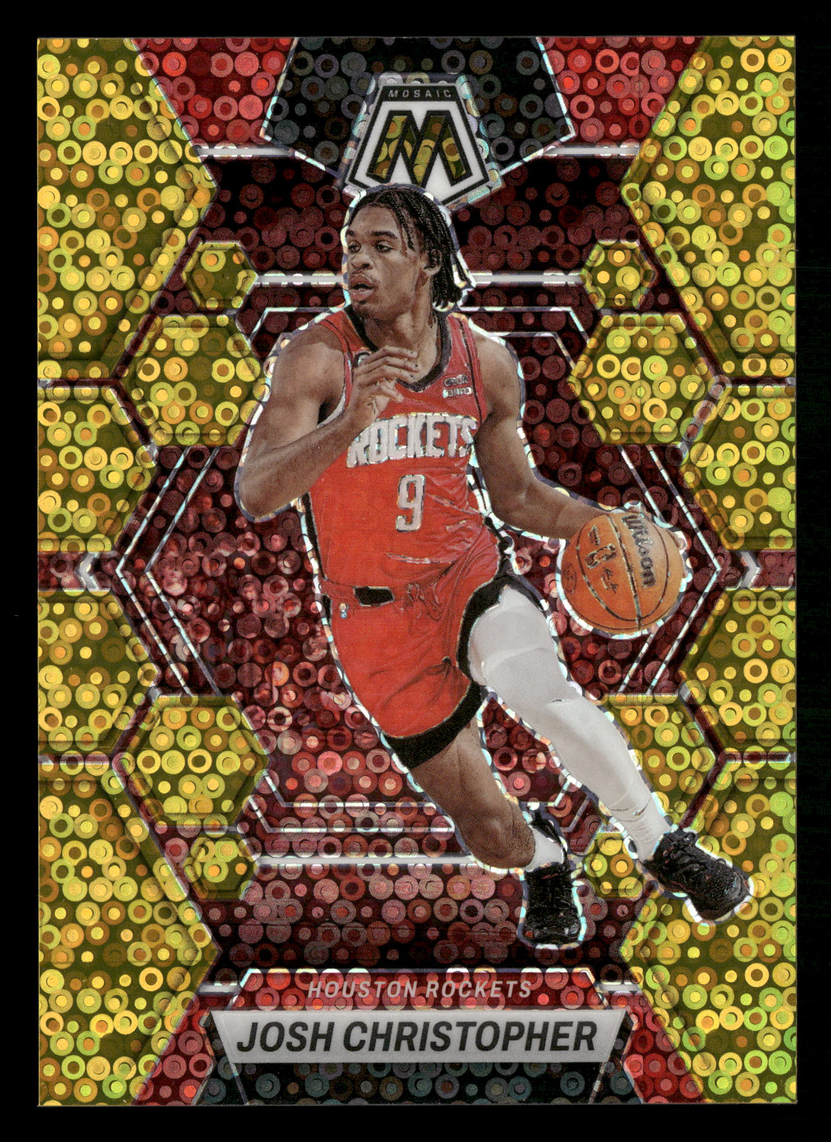 2022-23 Panini Mosaic #146 Josh Christopher Fast Break Gold #/10 - Image 3