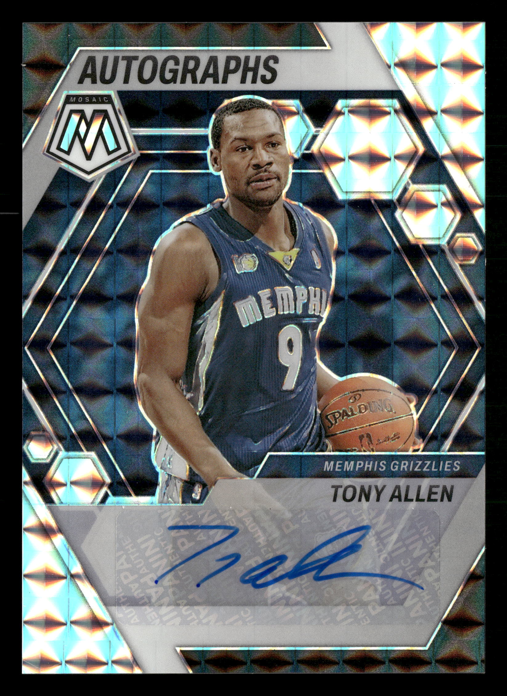 2022-23 Panini Mosaic #AM-ALL Tony Allen Autographs Mosaic - Image 3