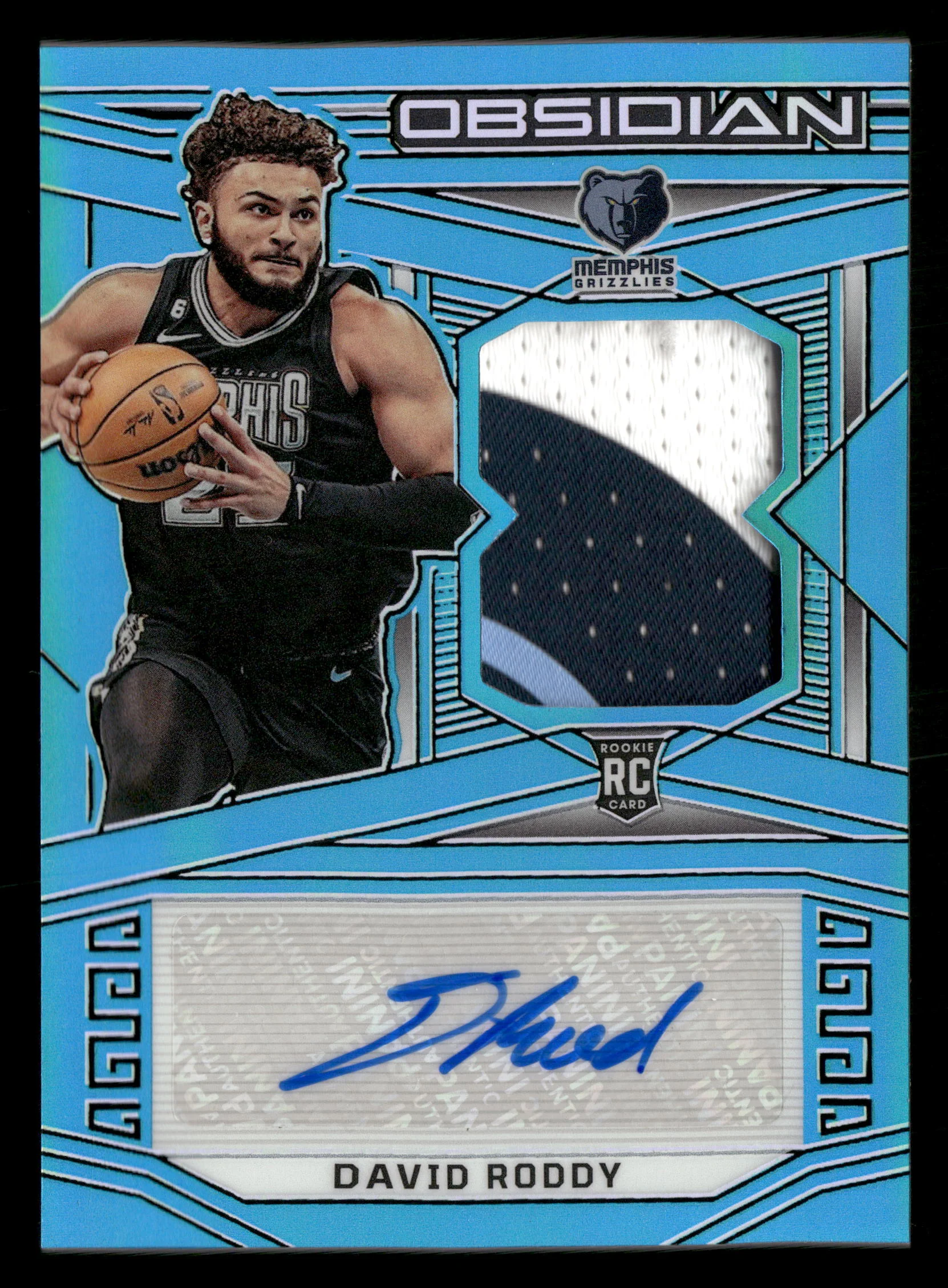 2022-23 Panini Obsidian #225 David Roddy Electric Etch Blue Flood FOTL #/27 - Image 3