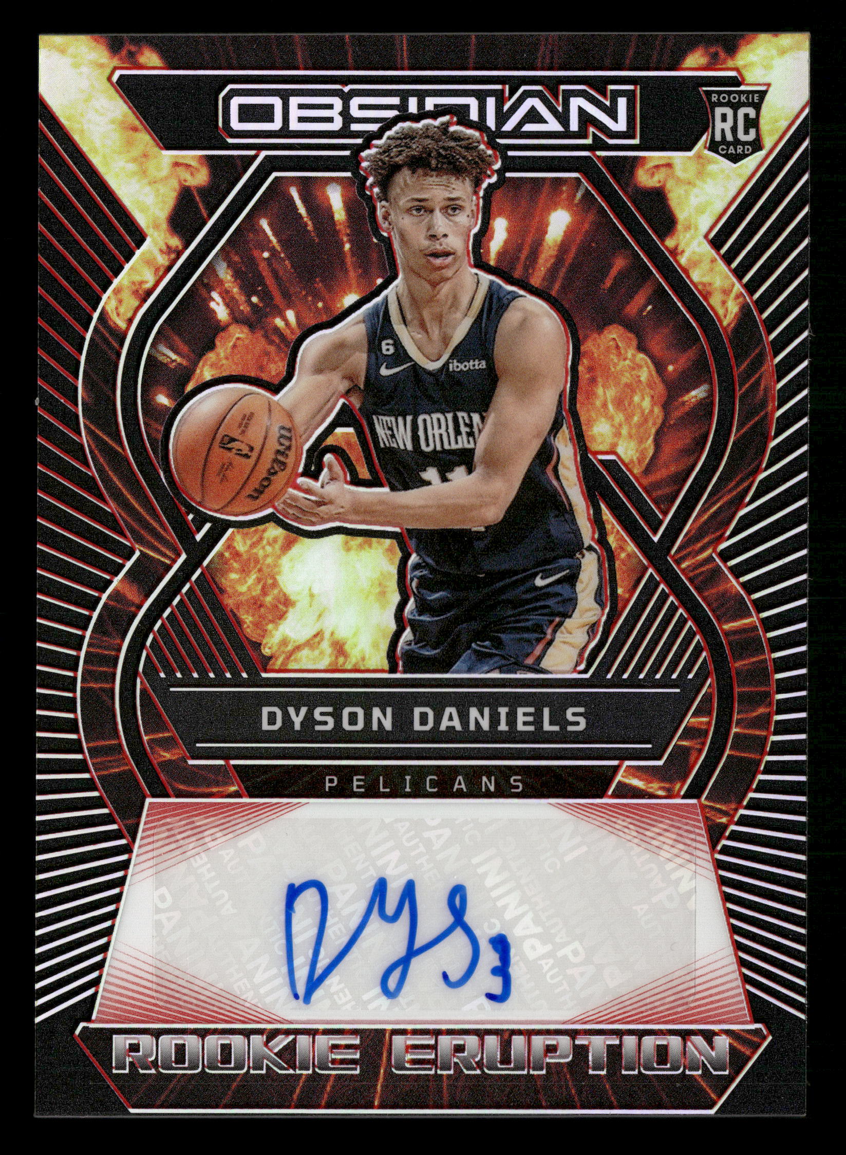 2022-23 Panini Obsidian #RE-DOD Dyson Daniels Rookie Eruption Auto Etch Red #/5