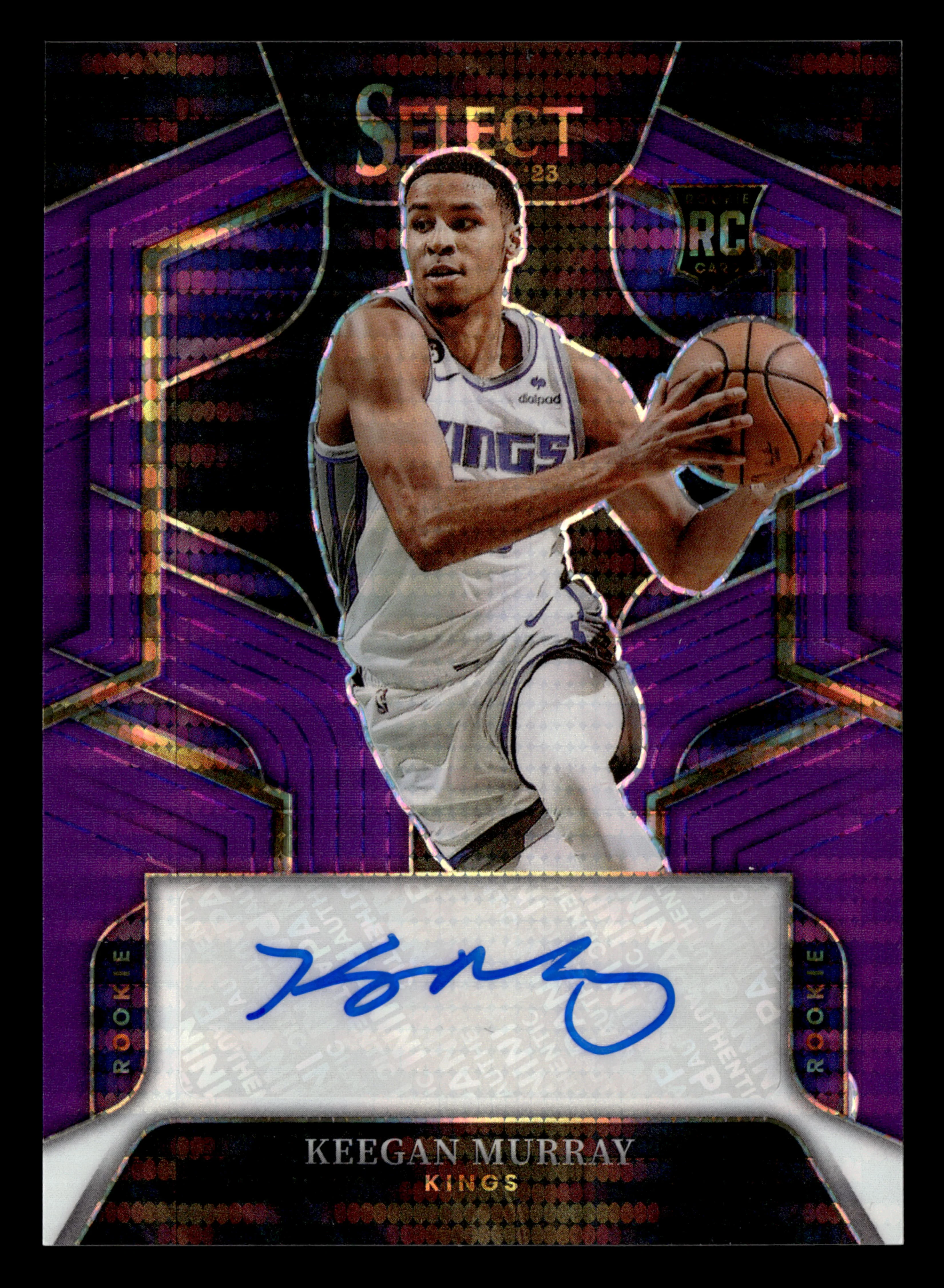 2022-23 Panini Select #RS-KGM Keegan Murray RC Auto Purple Pulsar FOTL /15