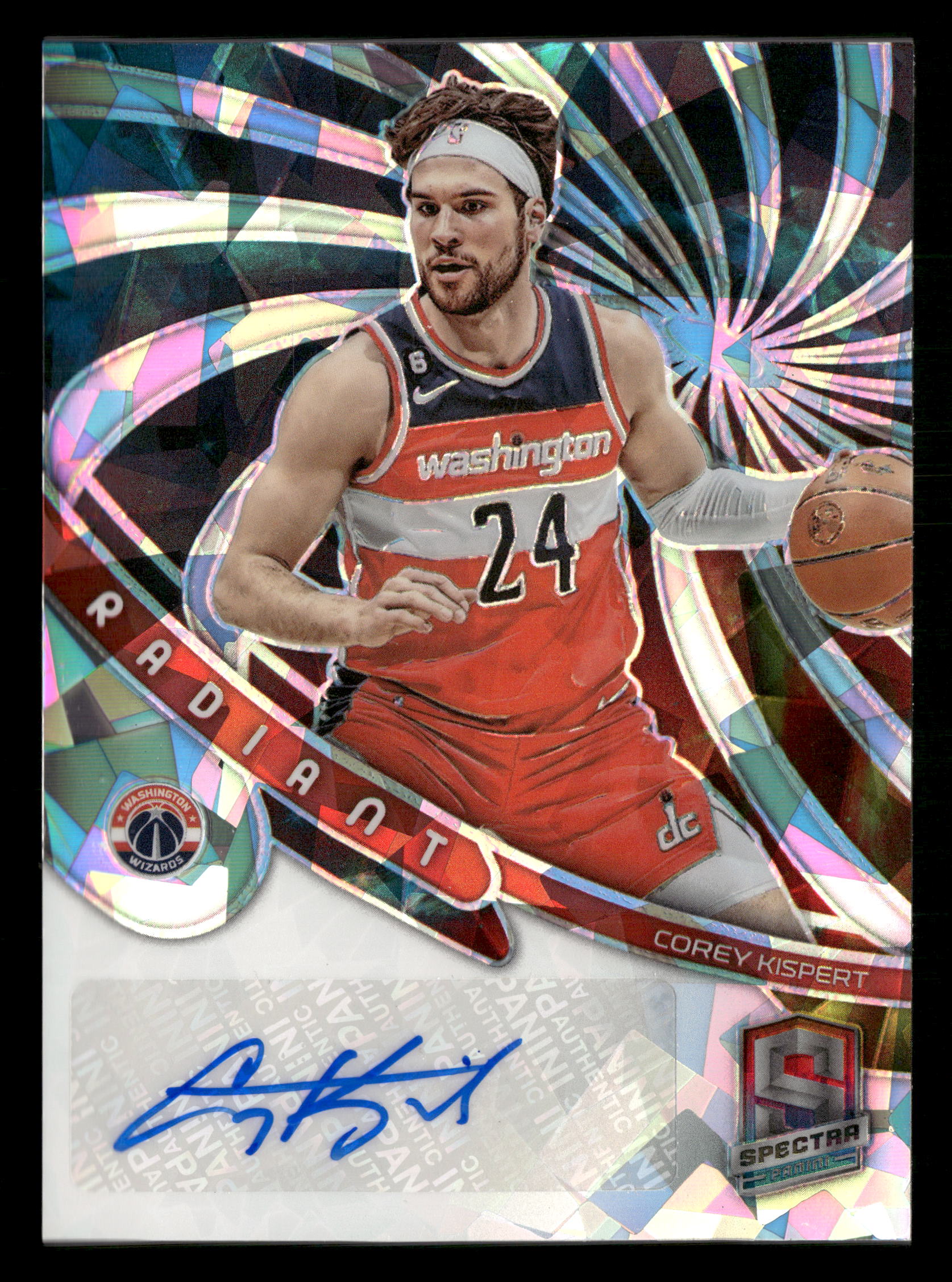 2022-23 Panini Spectra #RS-CKW Corey Kispert Radiant Signatures Astral #/49 - Image 3