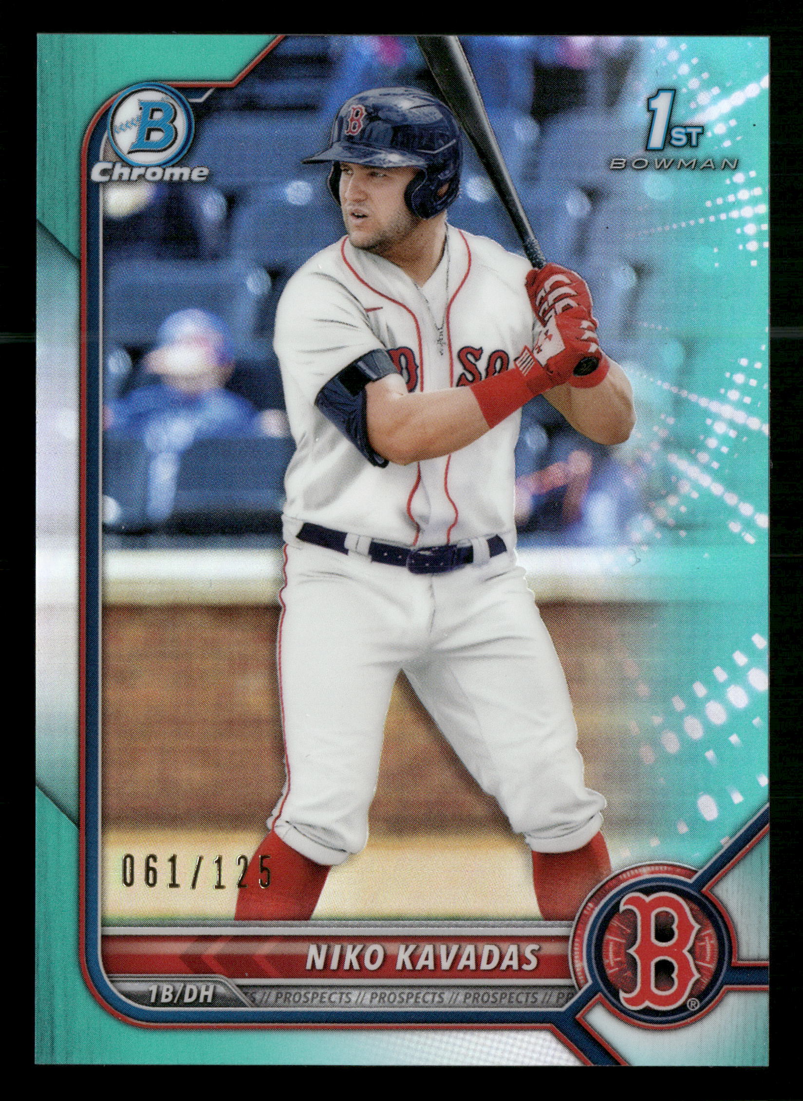 2022 Bowman #BCP-68 Niko Kavadas Chrome Prospects Aqua Refractors #/125