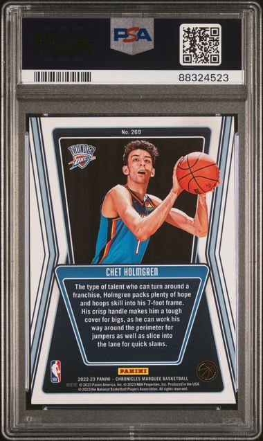 2022 Chronicles Marquee #269 Chet Holmgren Asia Jade RC #/18 - Image 2