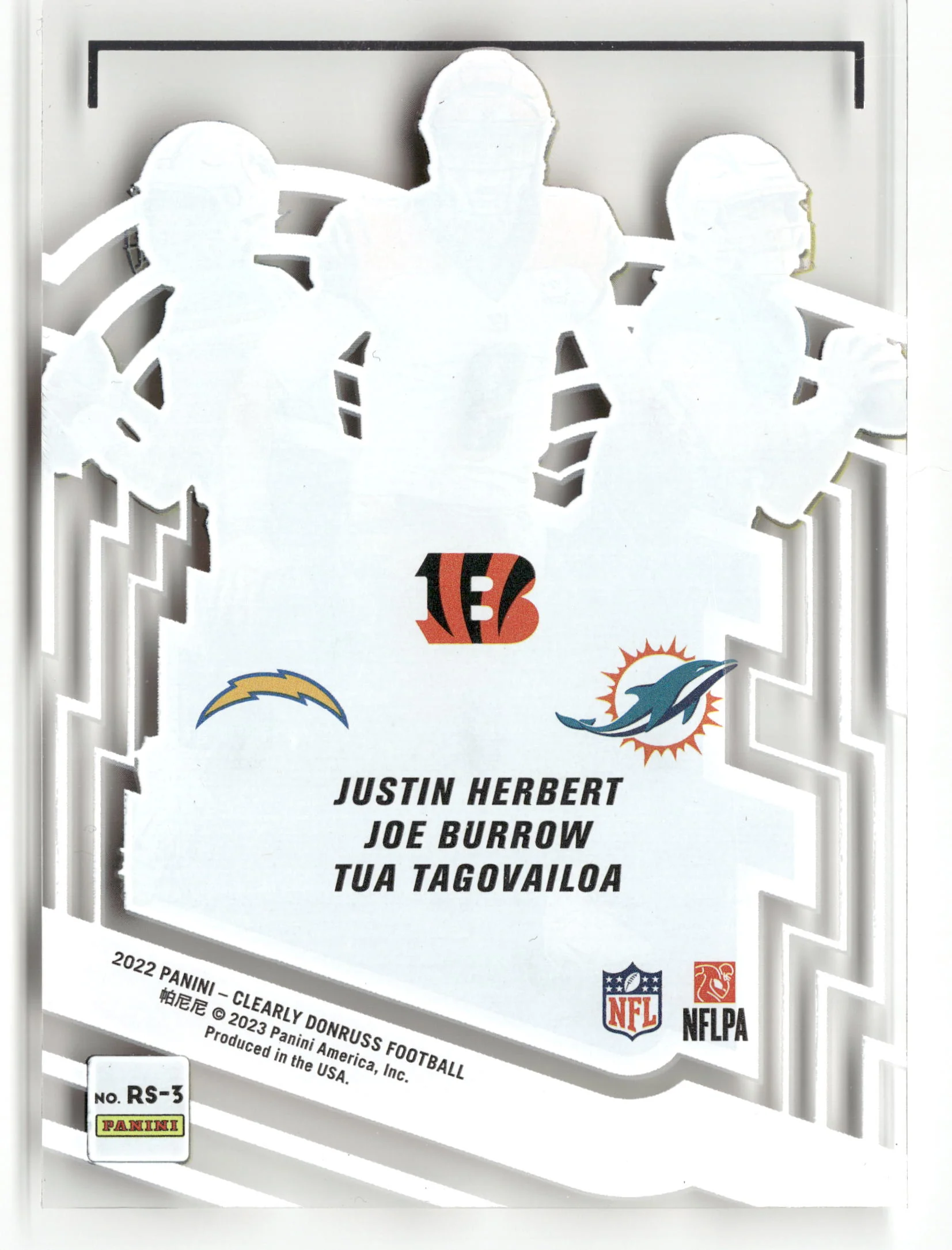 2022 Clearly Donruss #RS-3 Justin Herbert, Tua Tagovailoa, Joe Burrow Rookie - Image 2