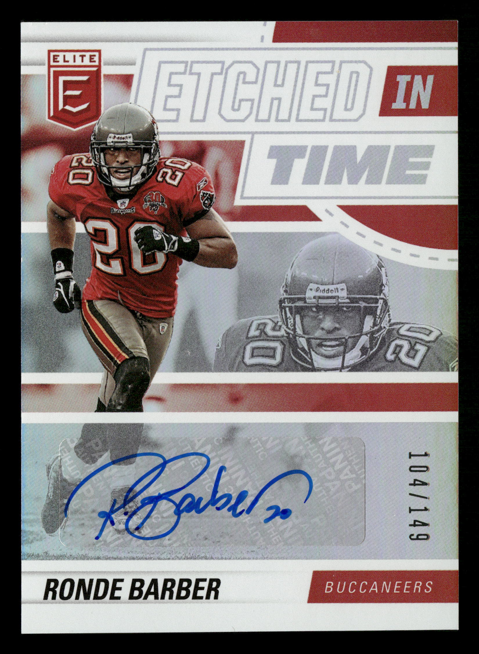 2022 Donruss Elite #ET-RB Ronde Barber Etched in Time Signatures #/149