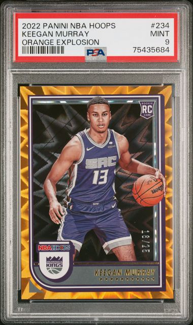 2022 Hoops #234 Keegan Murray Orange Explosion RC #/25 PSA 9