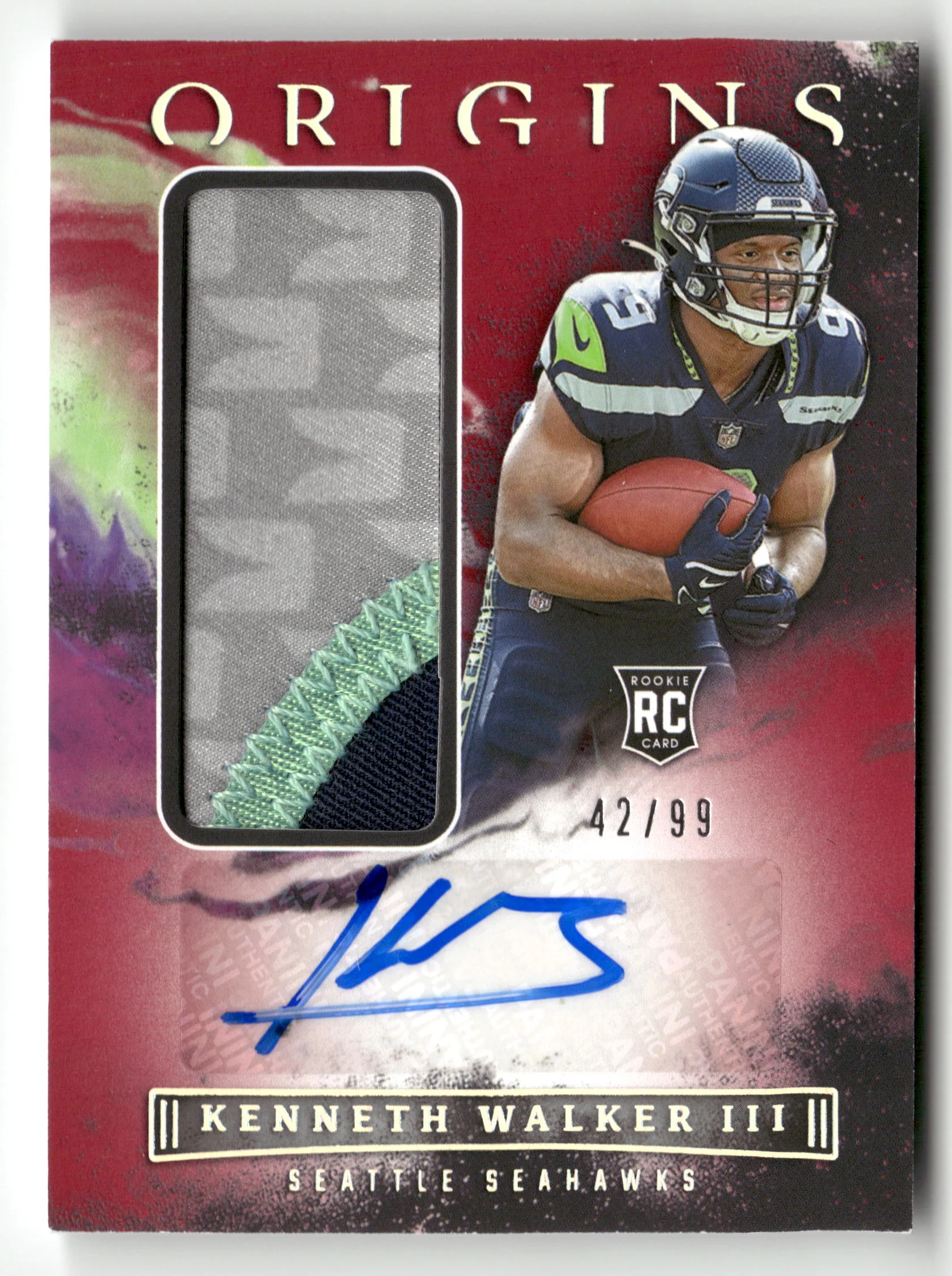 2022 Origins #158 Kenneth Walker III Rookie Patch Auto #/99