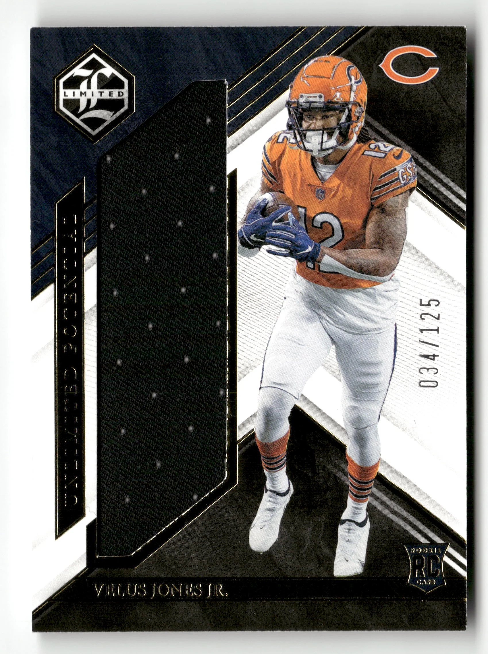 2022 Panini Limited #LP-VJO Velus Jones Jr. Unlimited Potential Patch #/125 - Image 3
