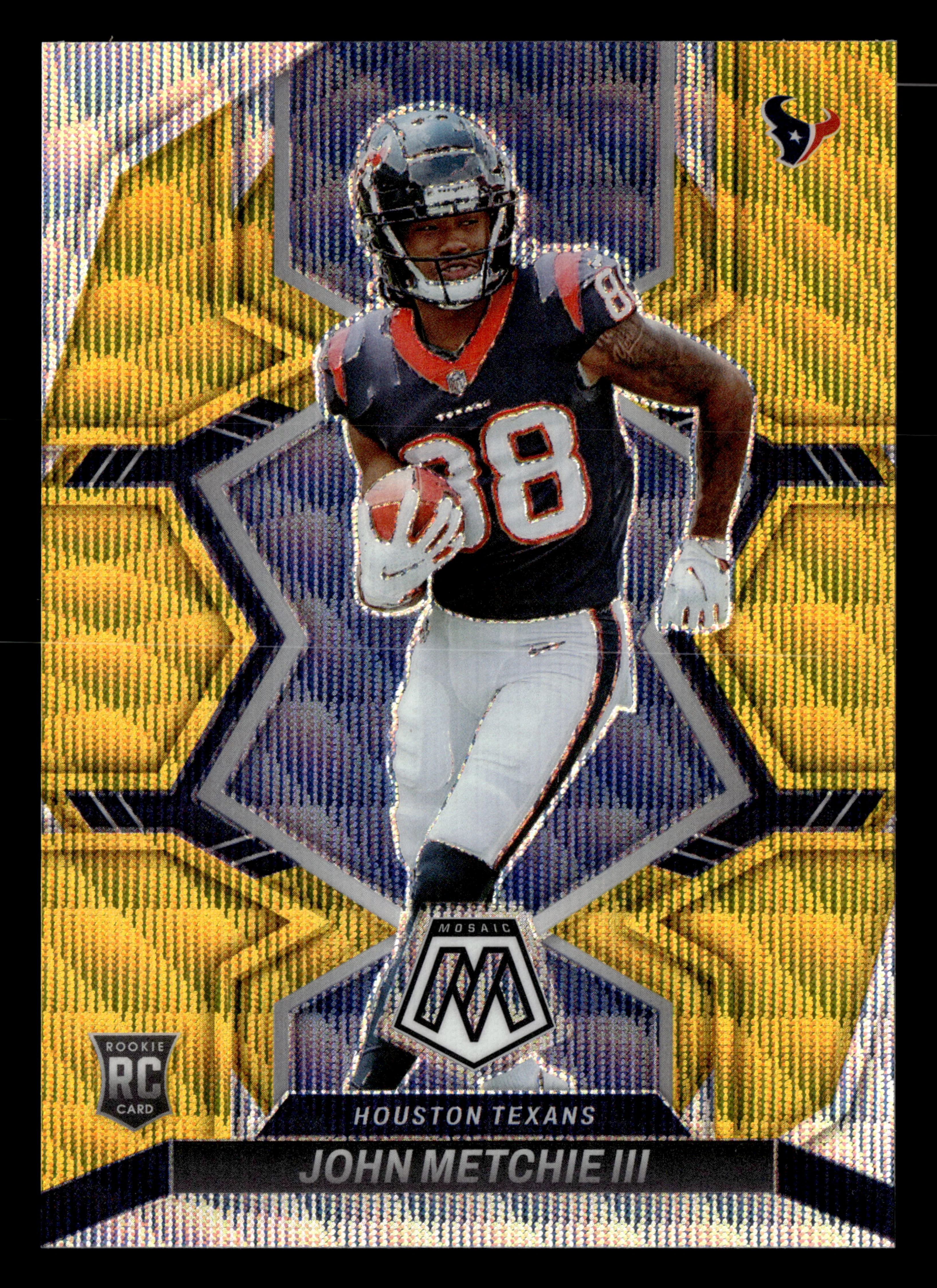 2022 Panini Mosaic #317 John Metchie III Mosaic Gold Wave #/17