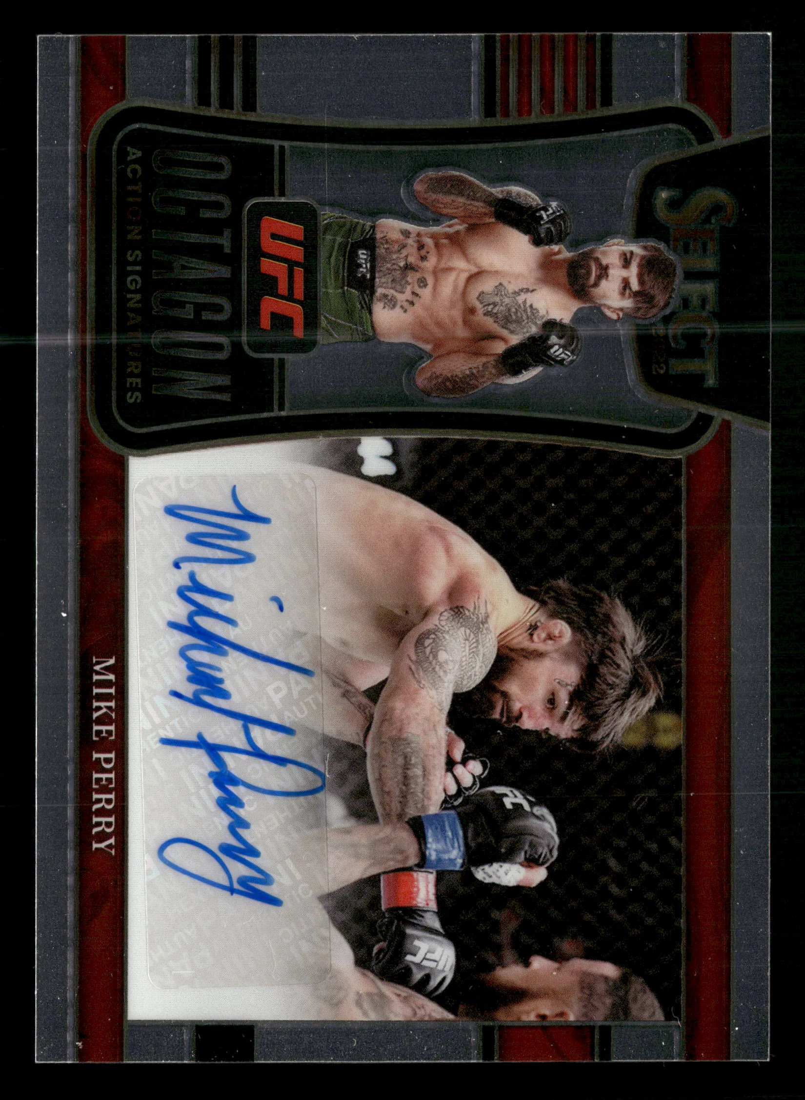 2022 Panini Select UFC #OA-MPY Mike Perry Octagon Action Signatures - Image 3