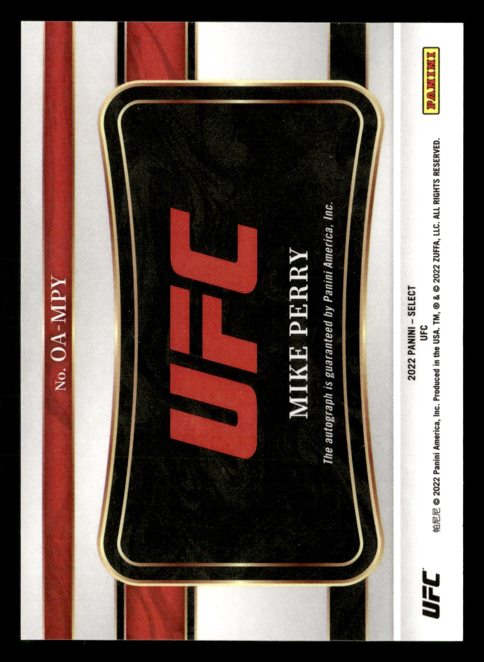 2022 Panini Select UFC #OA-MPY Mike Perry Octagon Action Signatures - Image 4