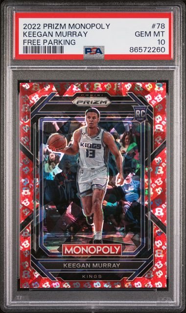 2022 Prizm Monopoly #78 Keegan Murray Free Parking PSA 10