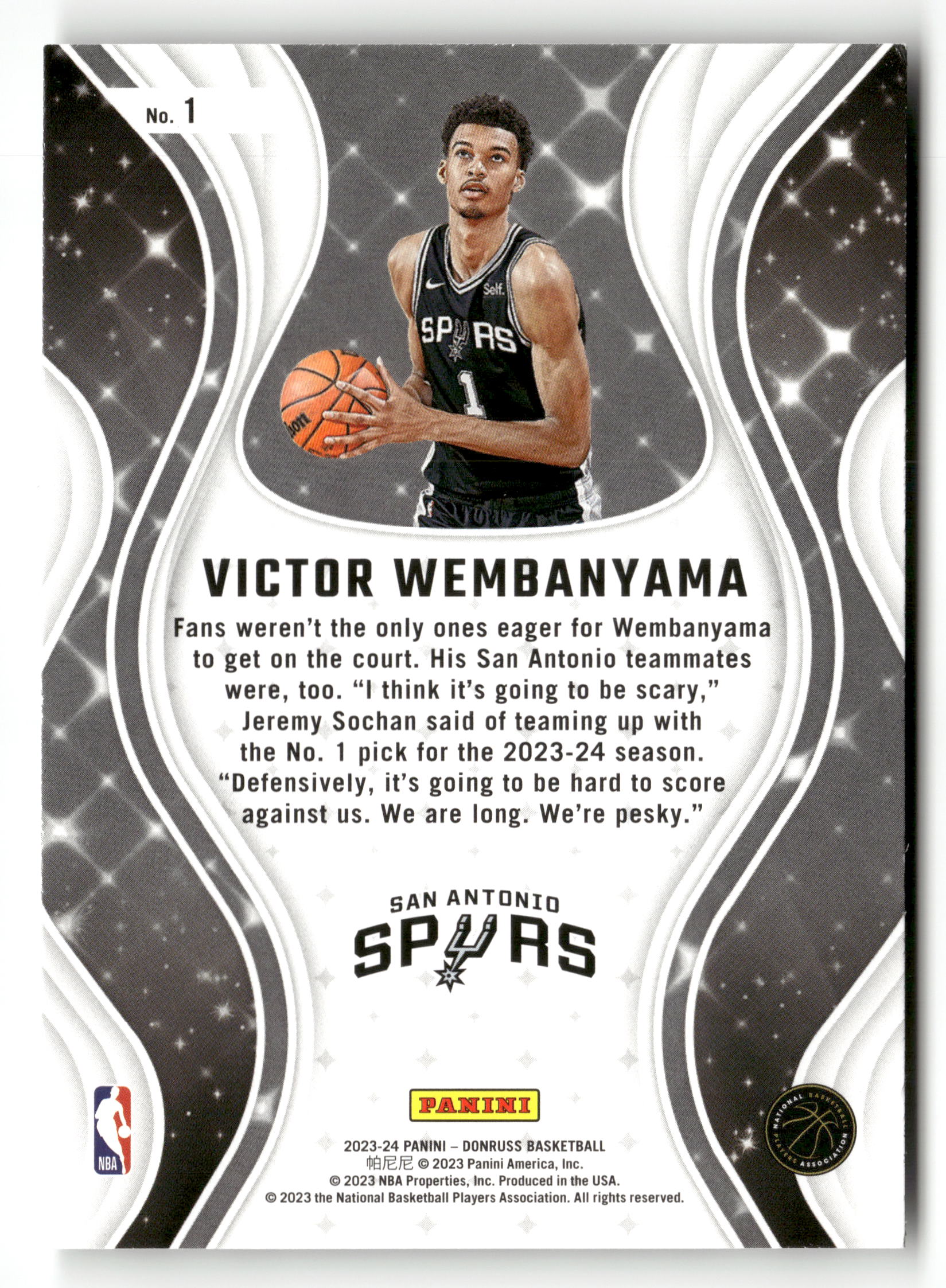 2023-24 Donruss #1 Victor Wembanyama Magicians - Image 2