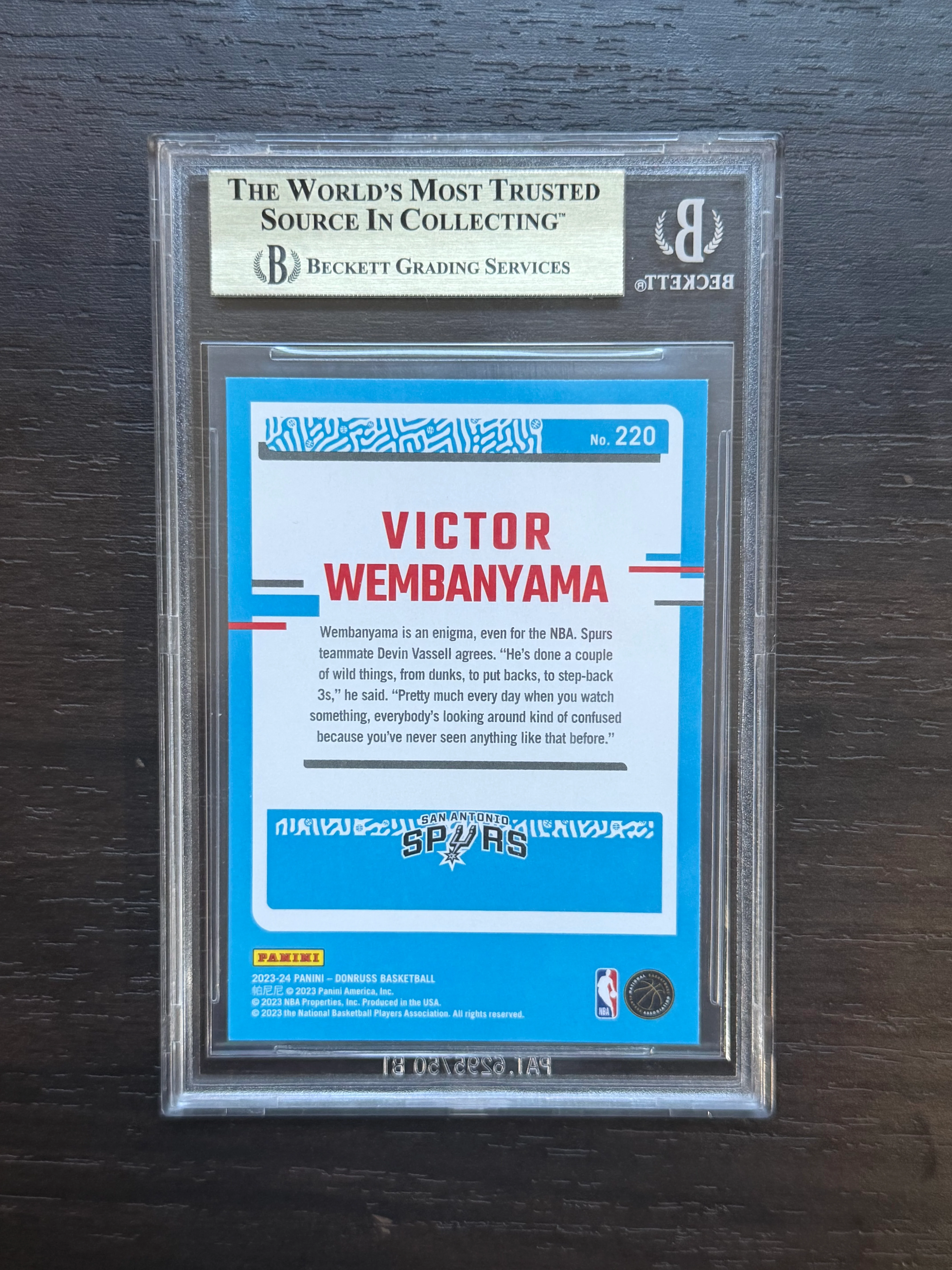 2023-24 Donruss #220 Victor Wembanyama RC BGS 9.5 - Image 2