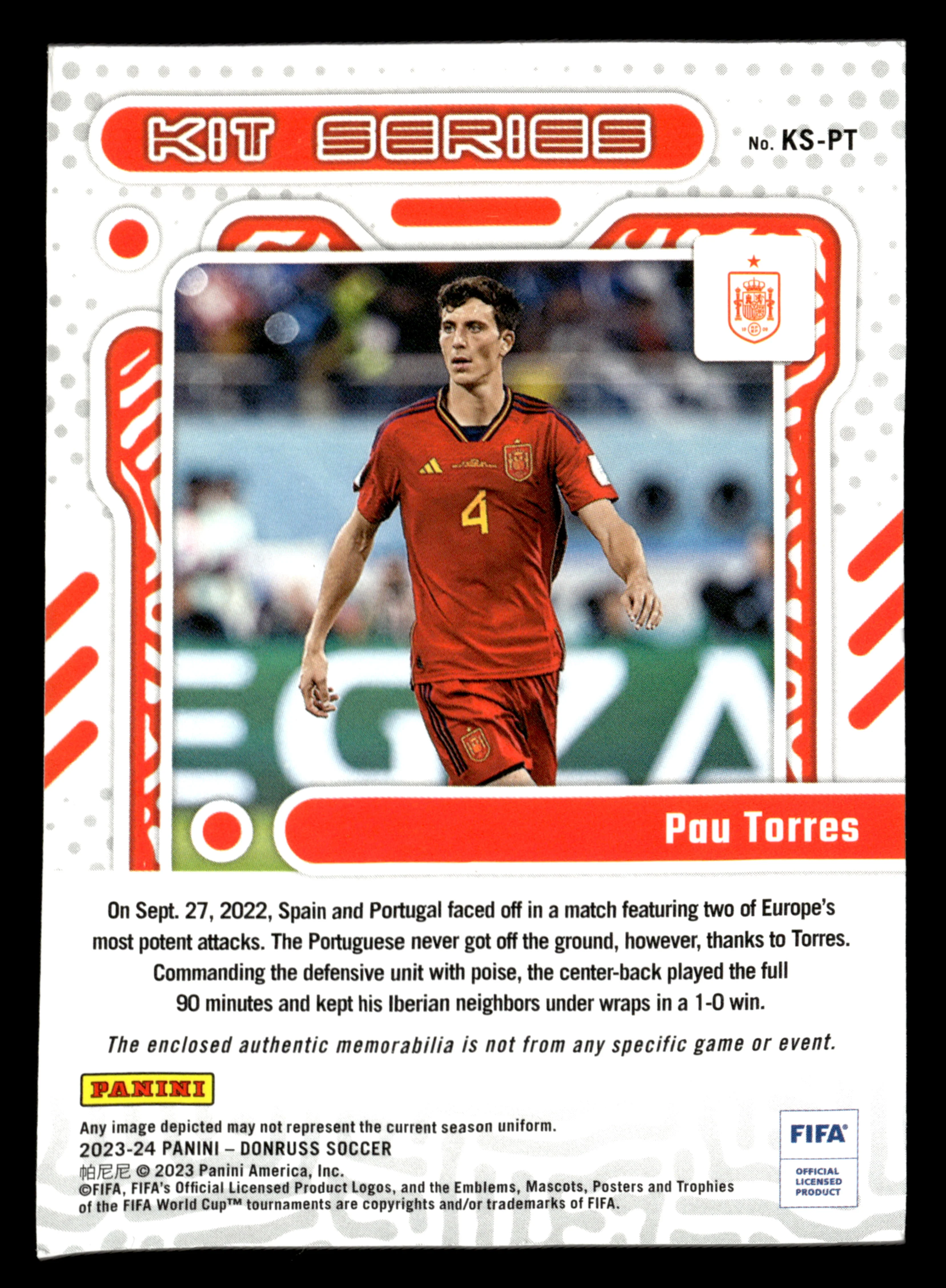 2023-24 Donruss #KS-PT Pau Torres Kit Series /10 - Image 2