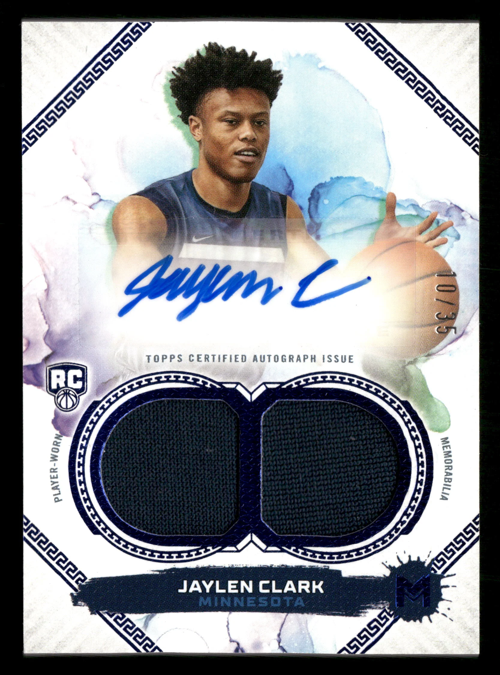 2023-24 Motif #112 Jaylen Clark Rookie Dual Relic Auto Ultramarine Blue #/35