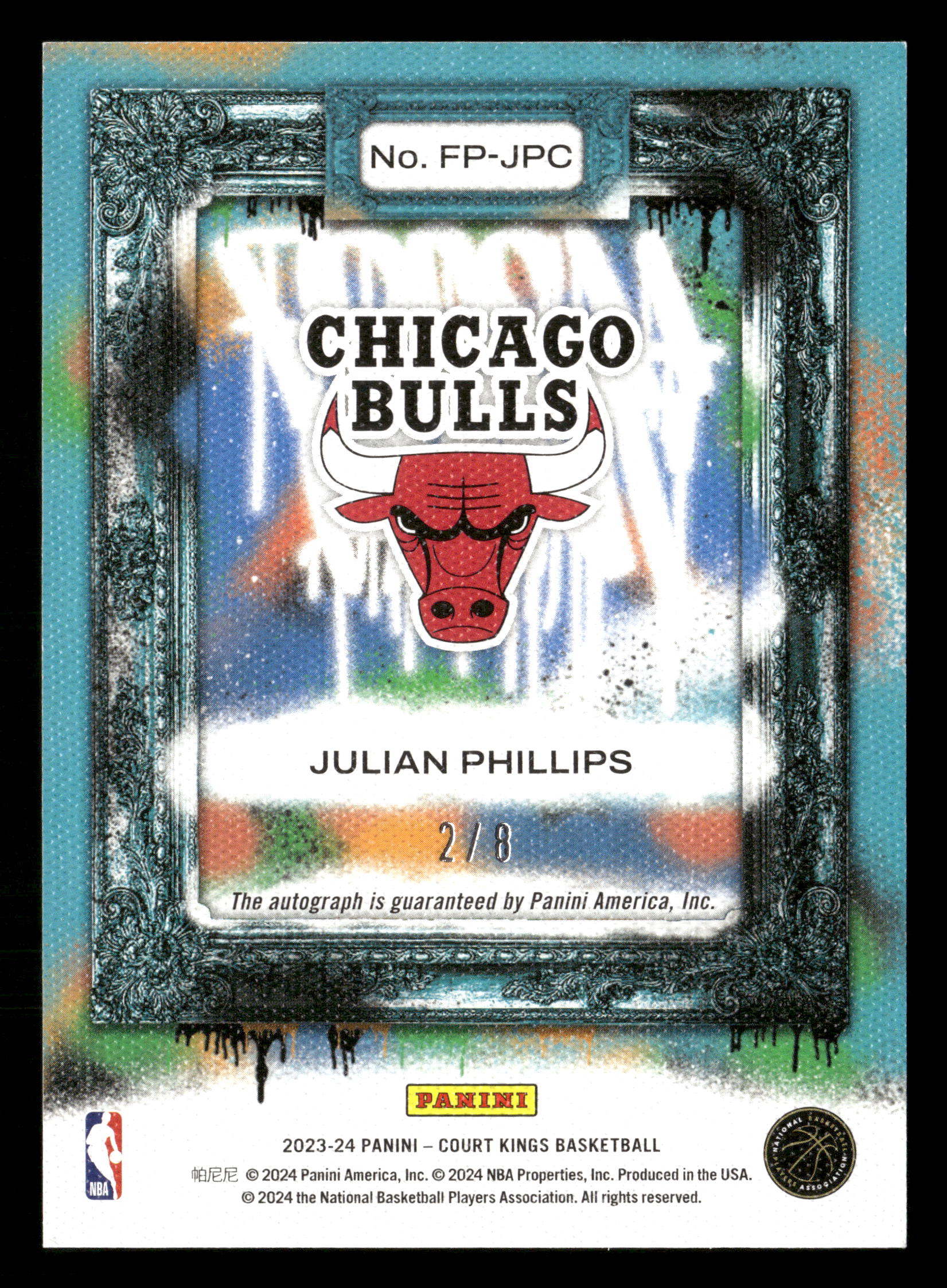 2023-24 Panini Court Kings #FP-JPC Julian Phillips Fresh Paint Pink #/8 - Image 2