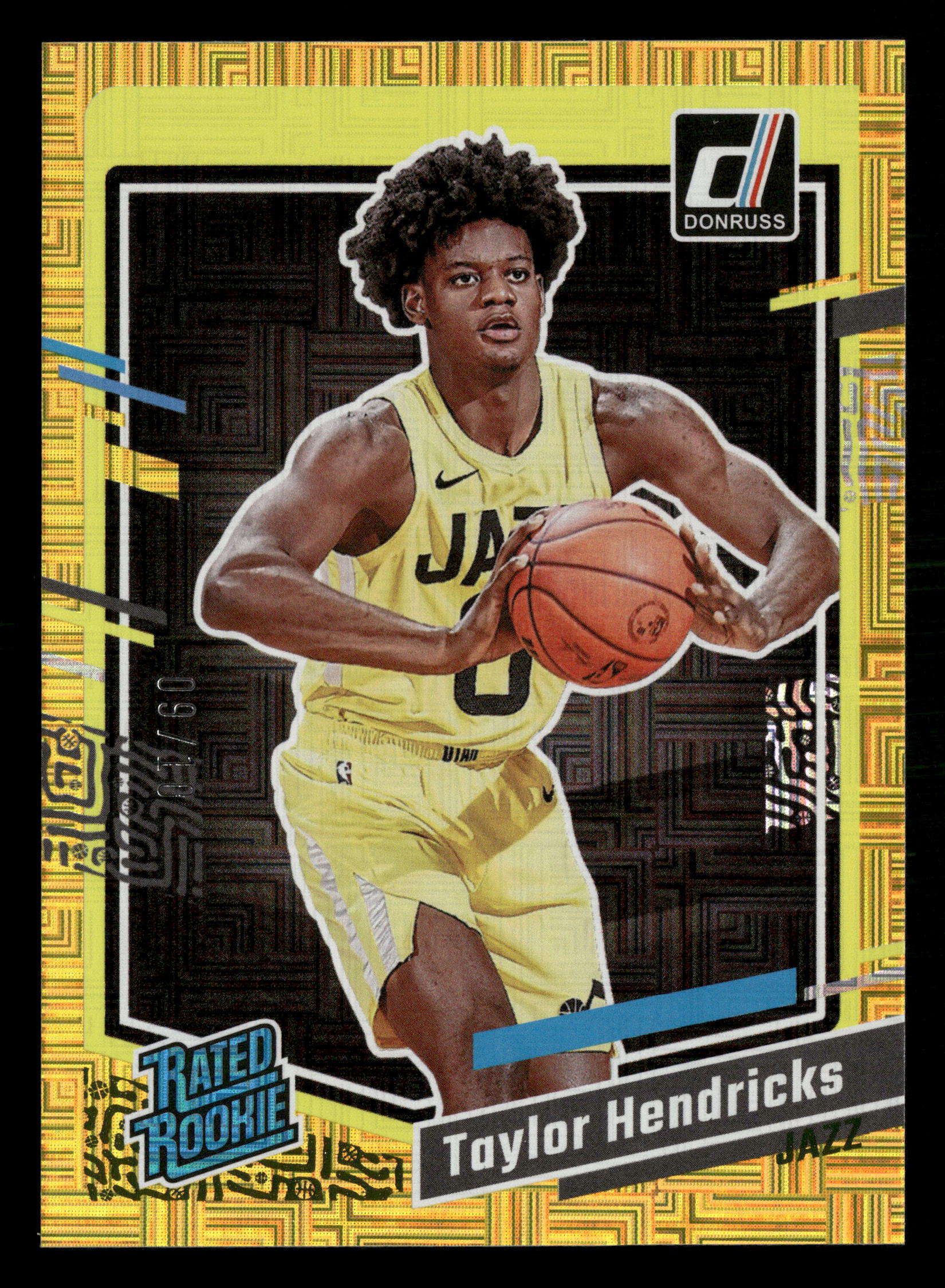2023-24 Panini Donruss Basketball No.208 Taylor Hendricks Gold Laser Rated Rookie /10