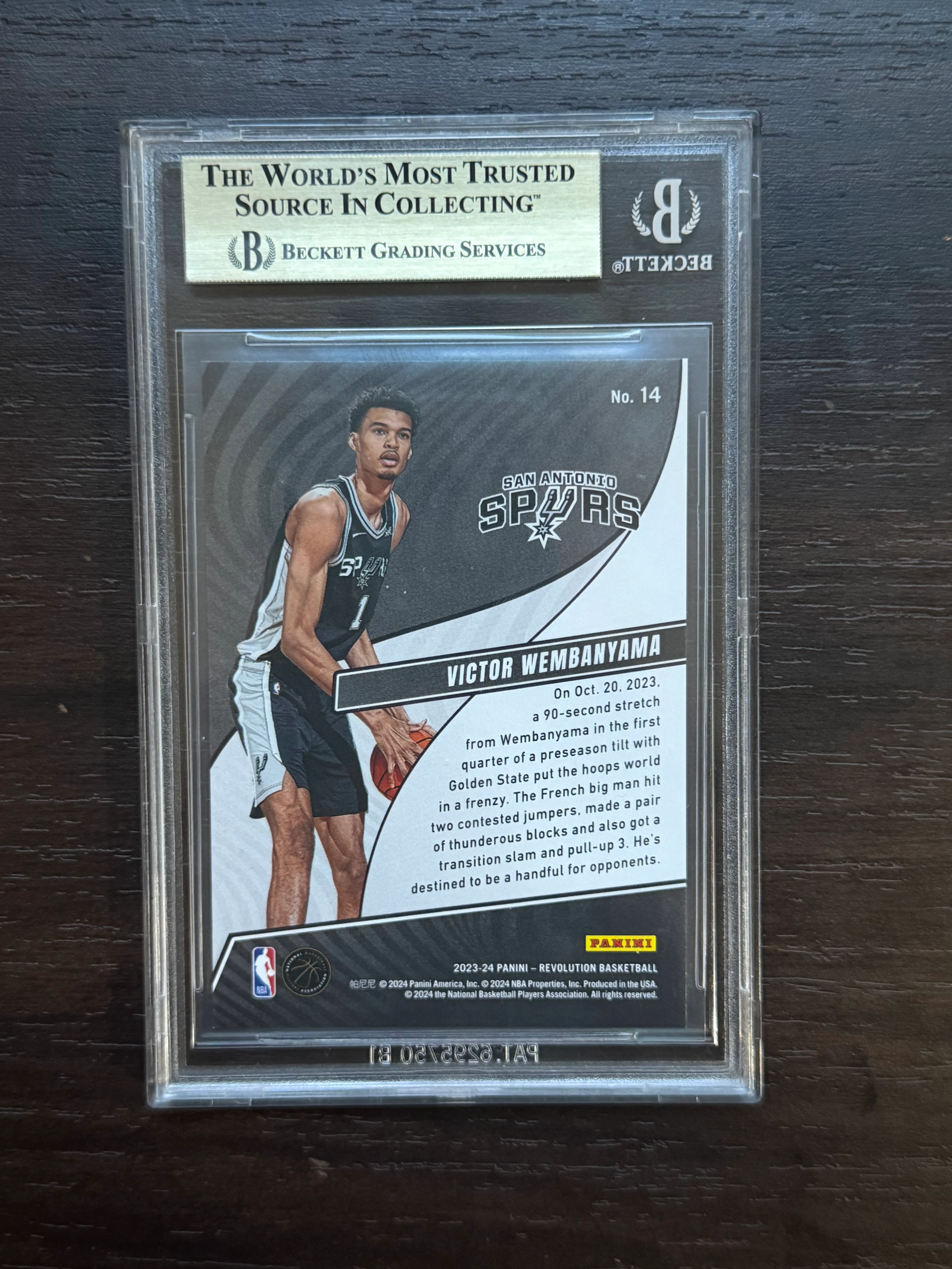 2023-24 Panini Revolution Rookie Revolution #14 Victor Wembanyama BGS 9.5 - Image 2