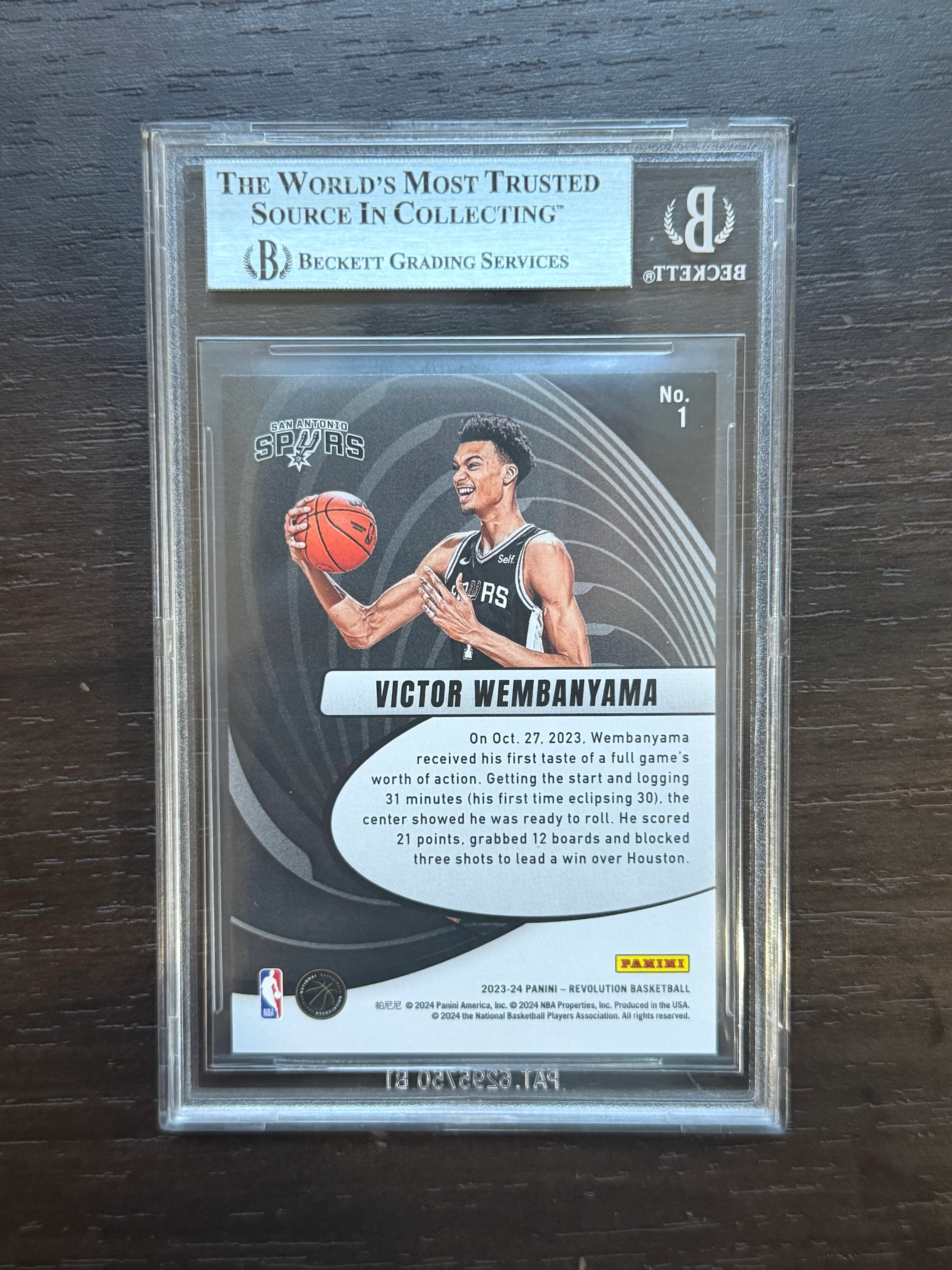 2023-24 Panini Revolution Vortex #1 Victor Wembanyama BGS 9.0 - Image 2