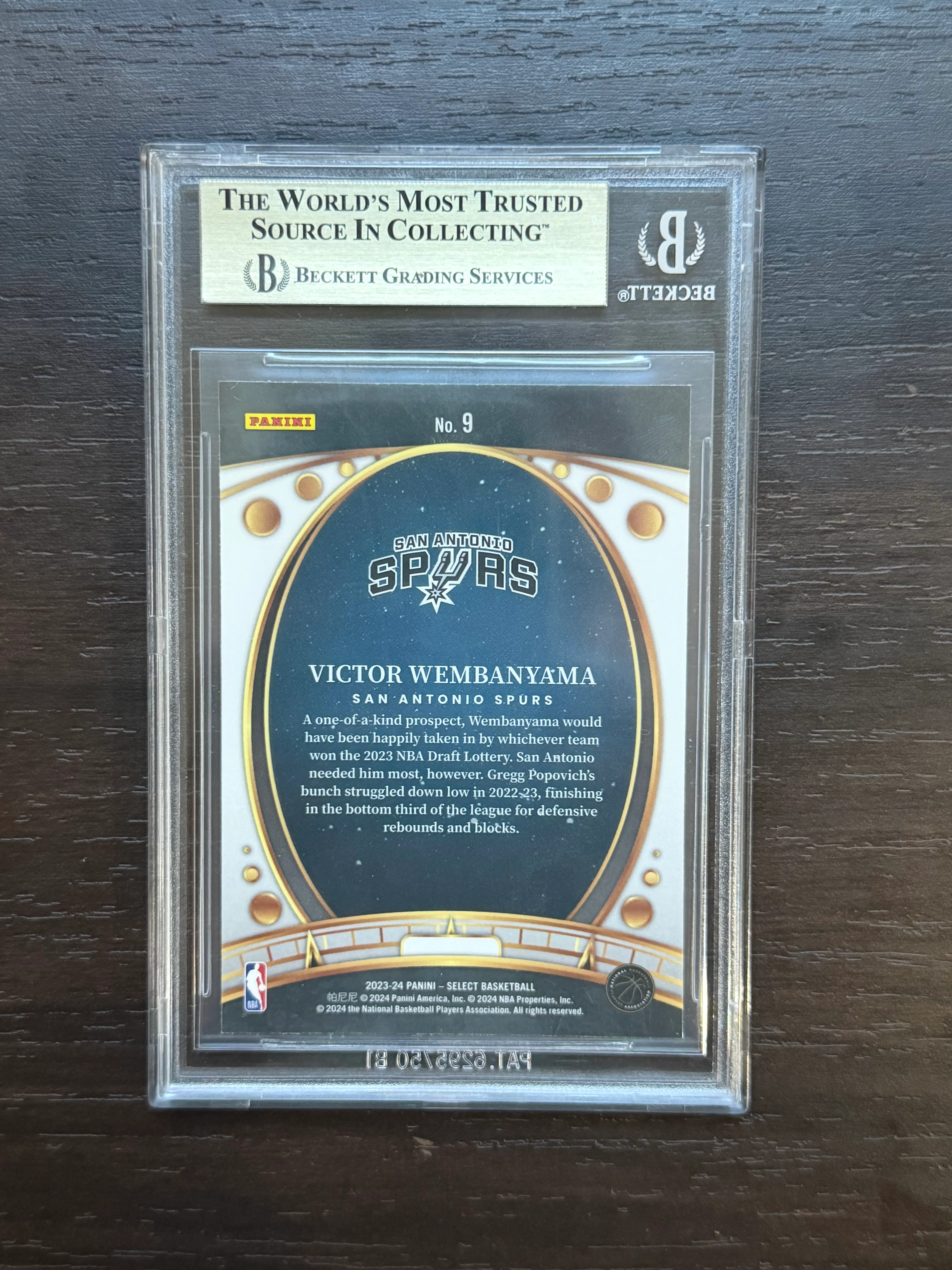 2023-24 Select Lodestars #9 Victor Wembanyama BGS 9.5 - Image 2
