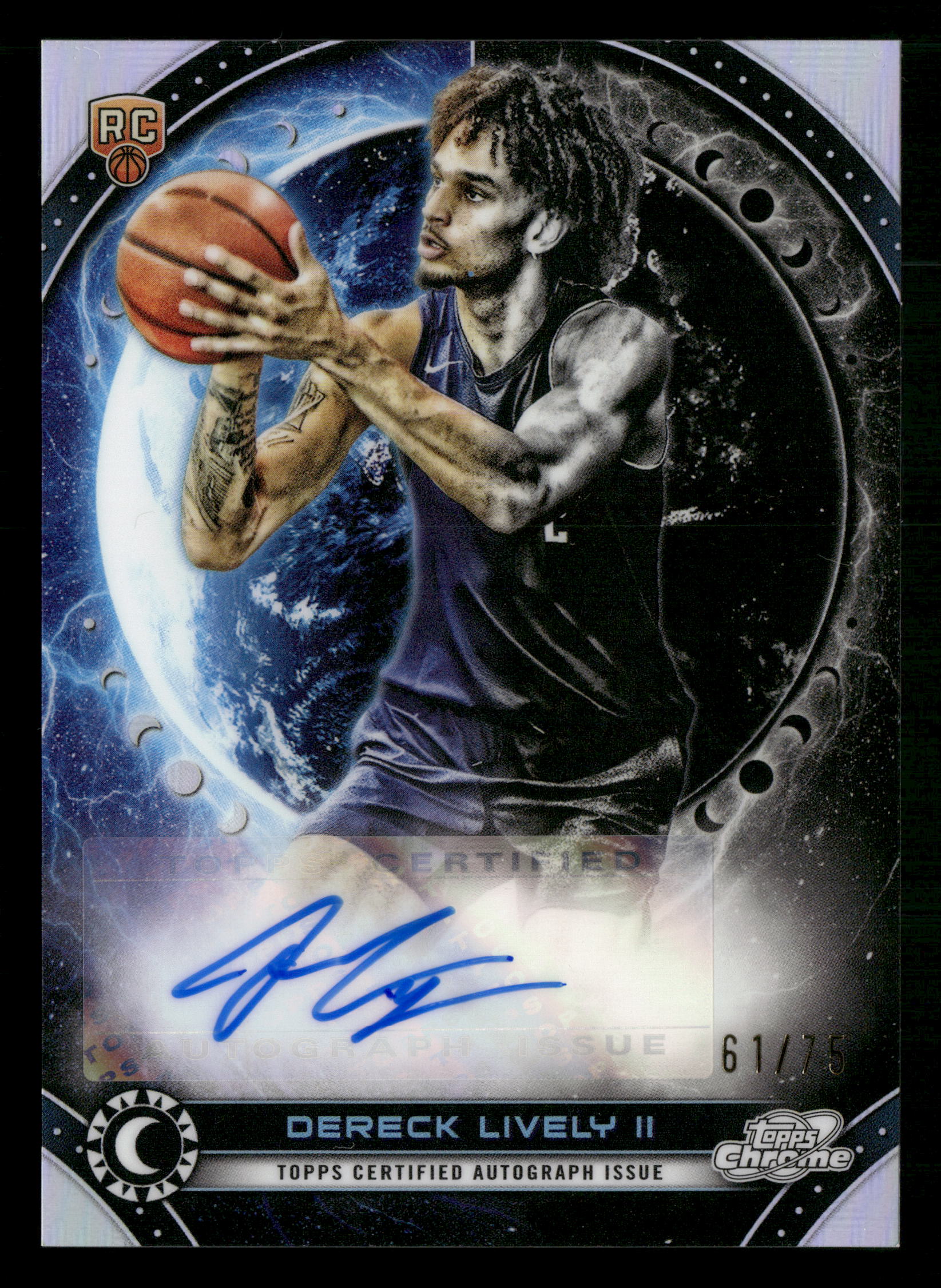2023-24 Topps Chrome Cosmic #ERA-DL Dereck Lively II Equinox Auto /75