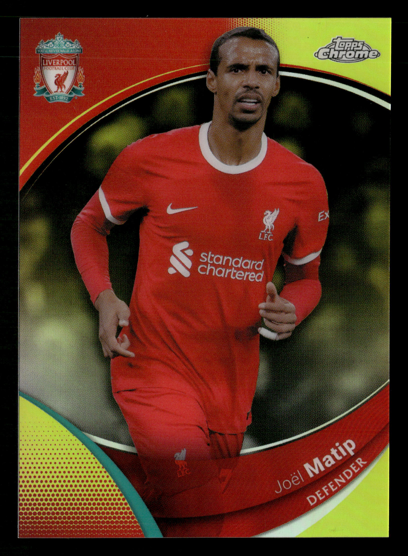 2023-24 Topps Chrome Liverpool FC #21 Joël Matip Yellow #/75