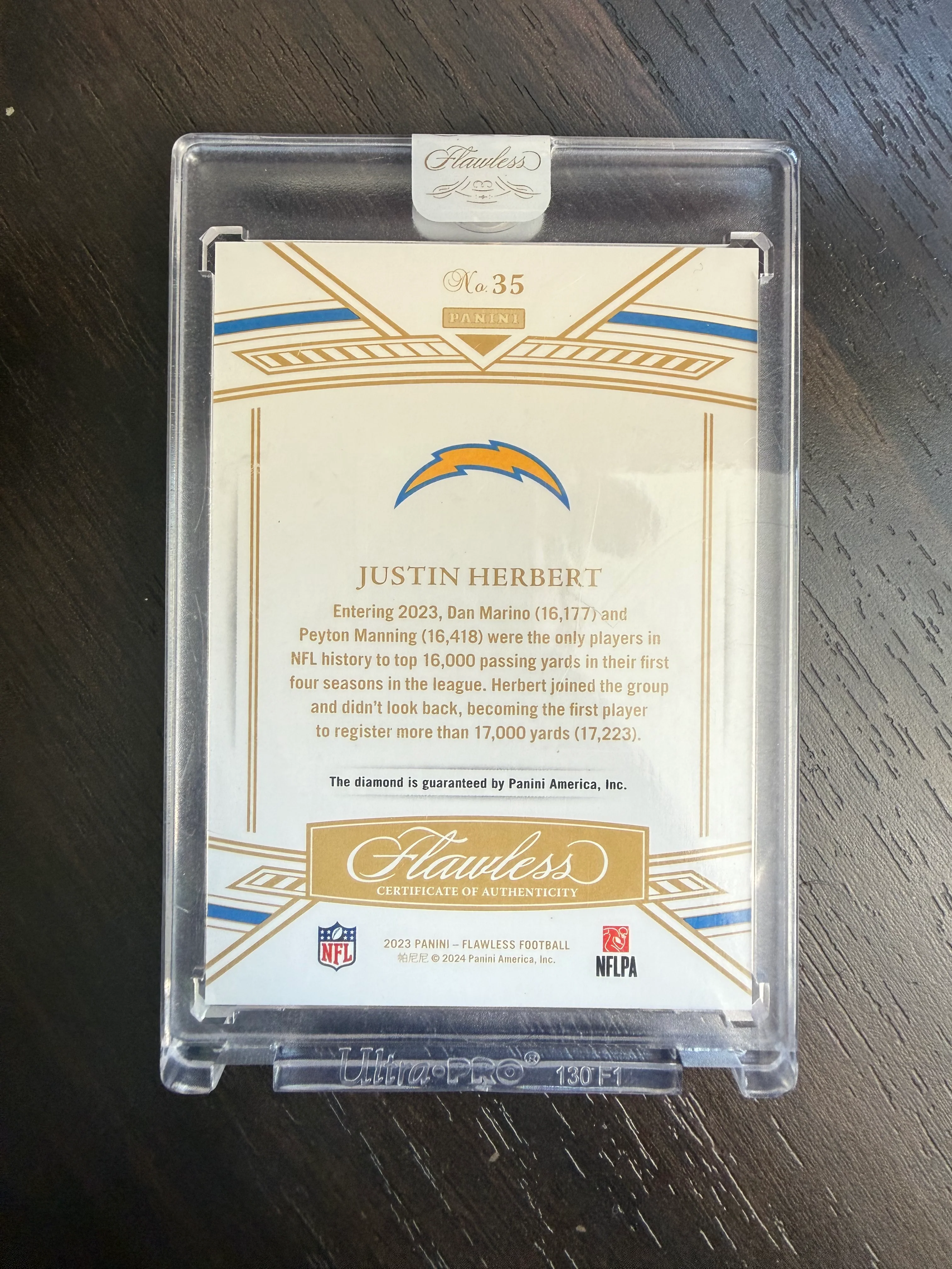 2023 Flawless #35 Justin Herbert Silver Diamond SSP #/10 - Image 2