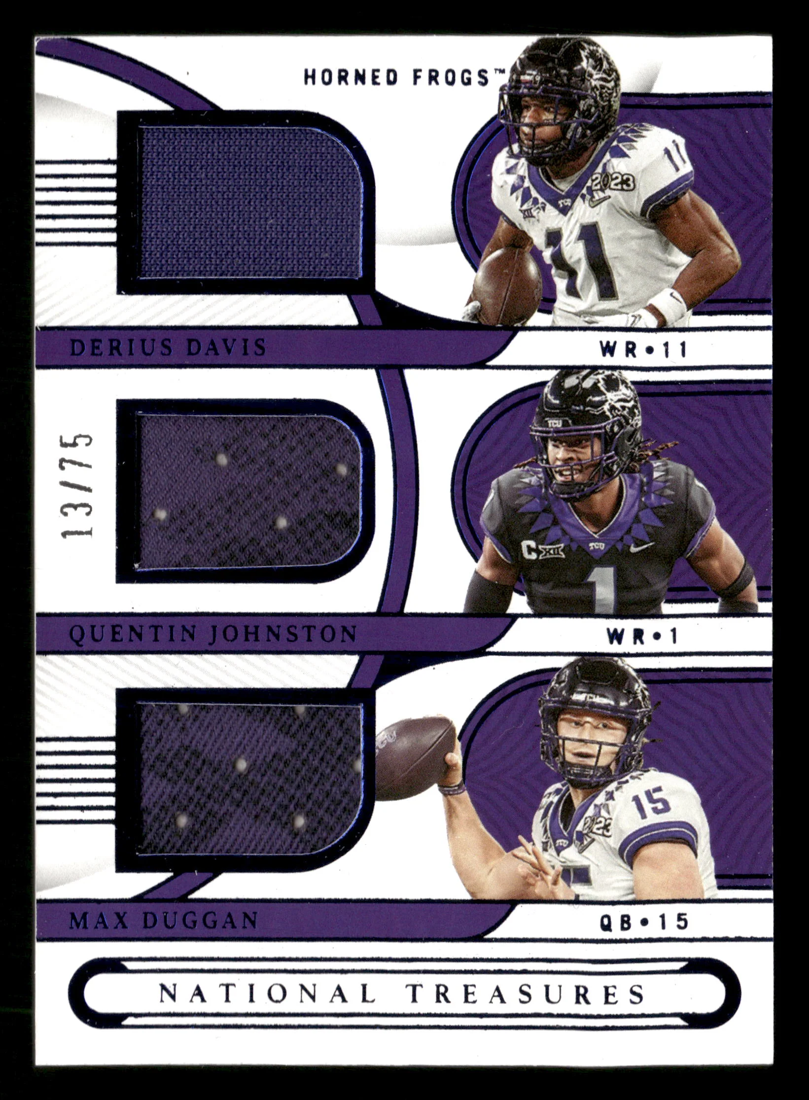 2023 National Treasures Collegiate #TT9 Horned Frogs Triple Relic #/75