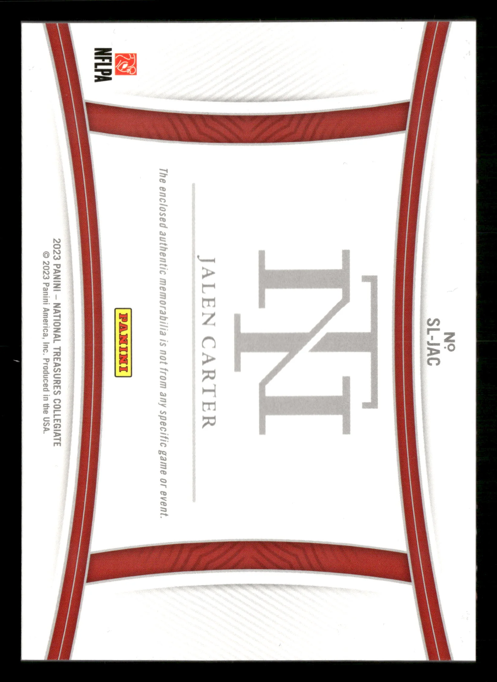 2023 Panini National Treasures Collegiate #SL-JAC Jalen Carter Silhouettes #/99 - Image 2