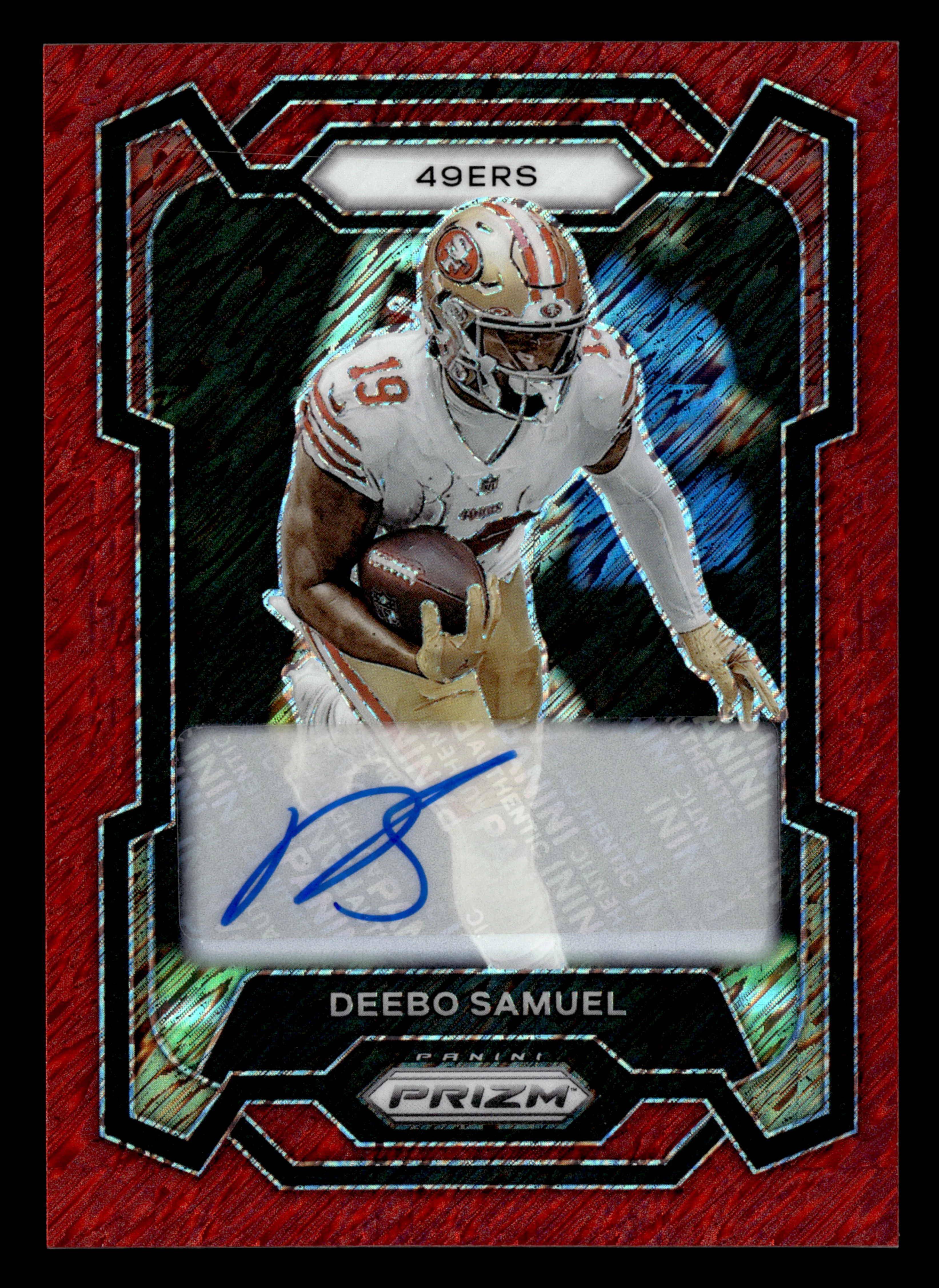 2023 Panini Prizm #268 Deebo Samuel Autographs Prizm Red Shimmer #/35