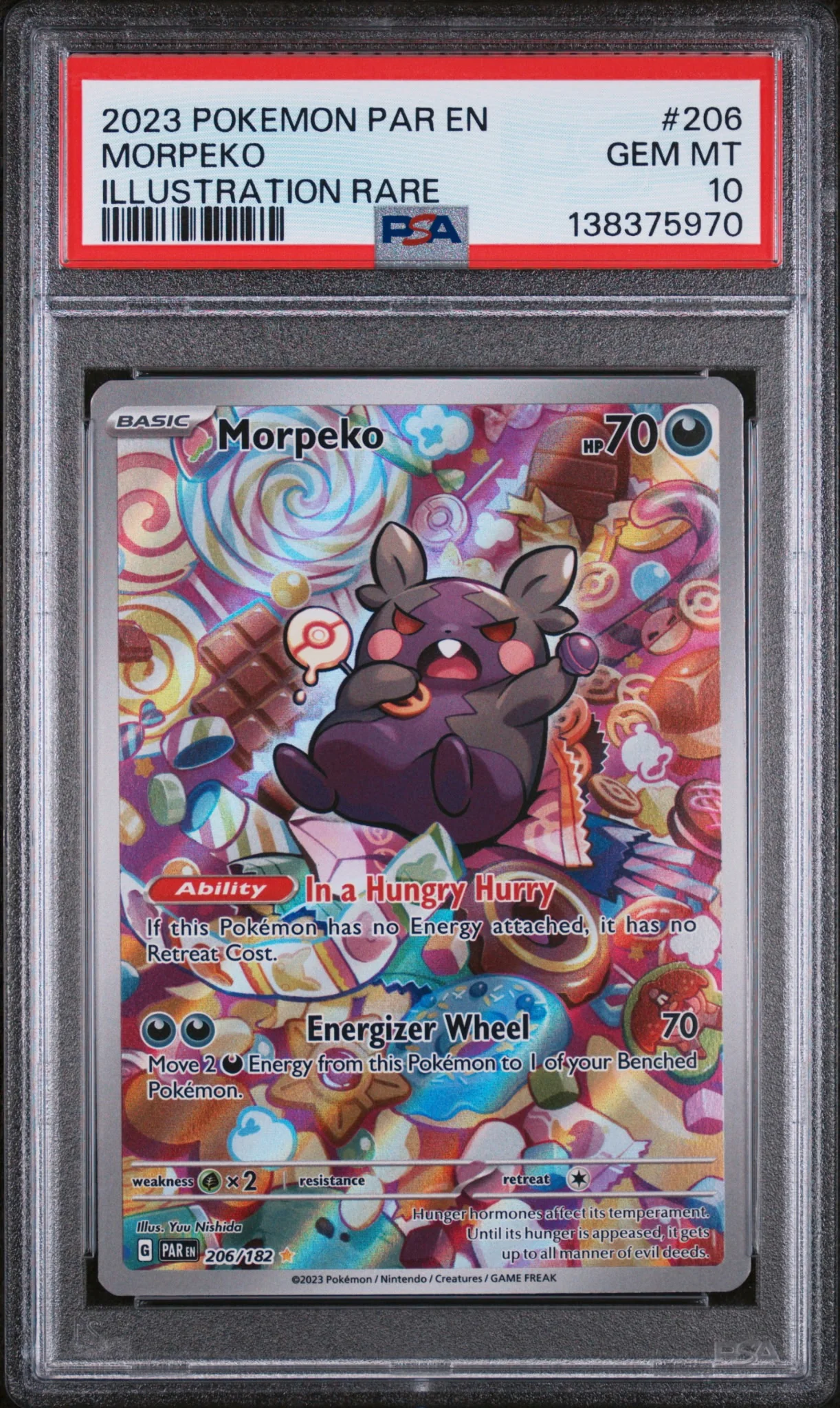 2023 Pokemon Paradox Rift 206/182 Morpeko Illustration Rare PSA 10