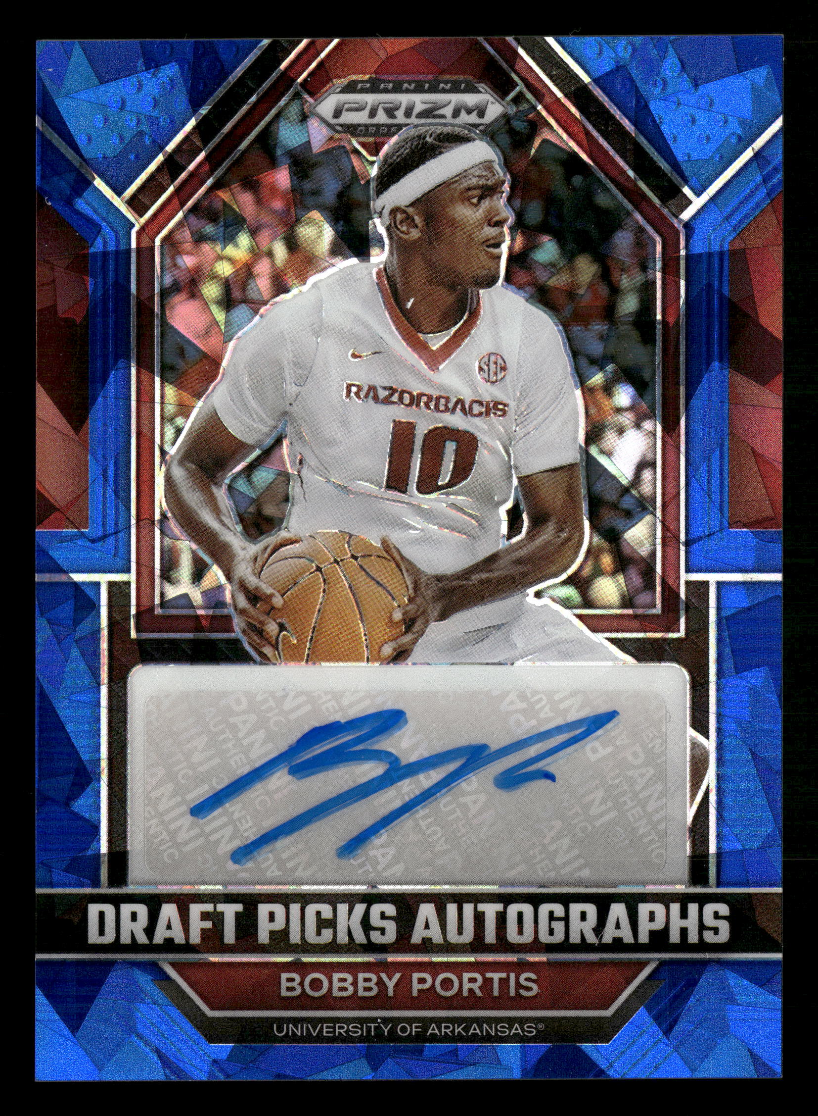 2023 Prizm Draft Picks #DPA-BBP Bobby Portis Draft Picks Auto Blue Ice #/75