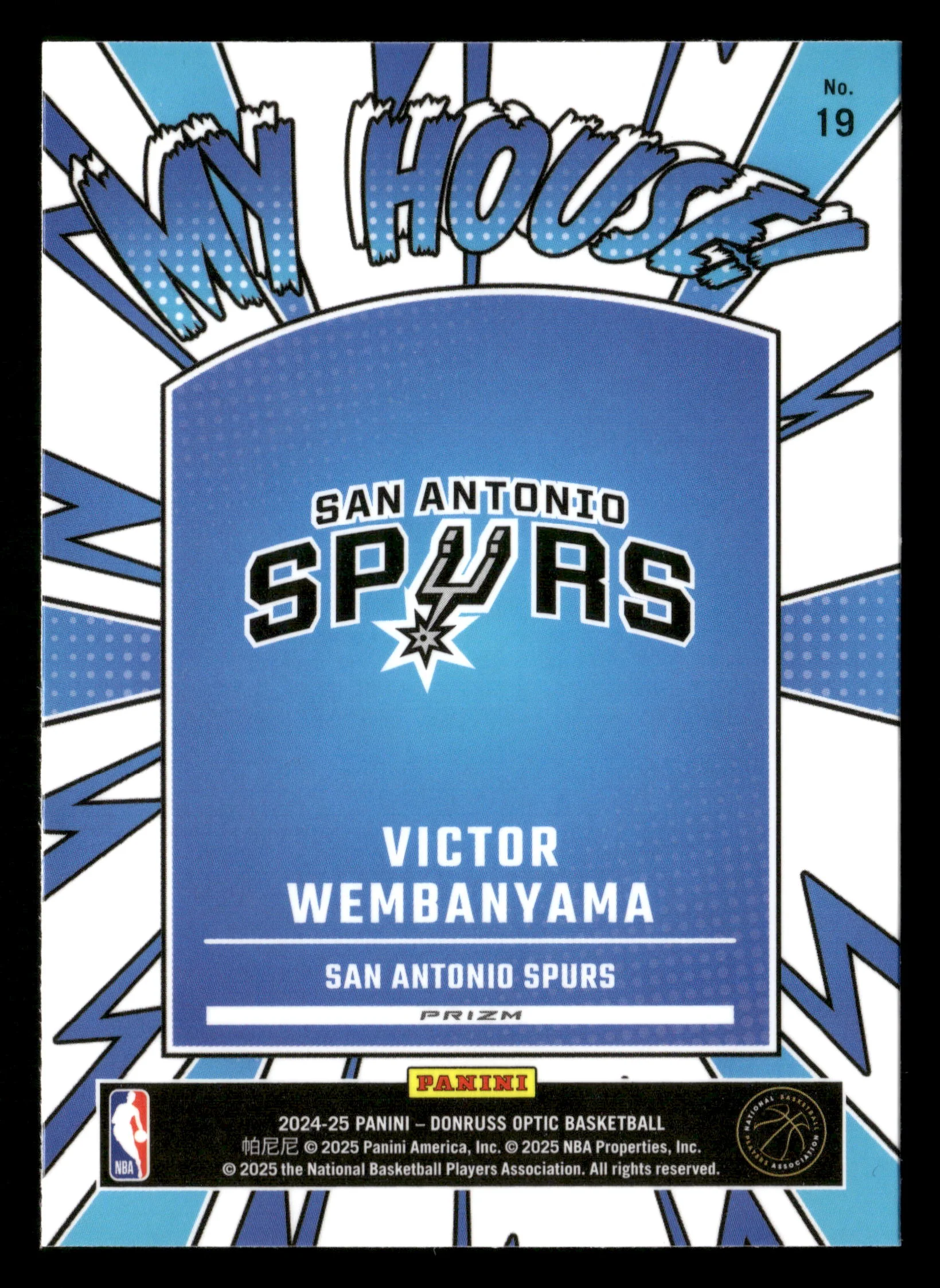 2024-25 Donruss Optic #19 Victor Wembanyama My House Holo - Image 2
