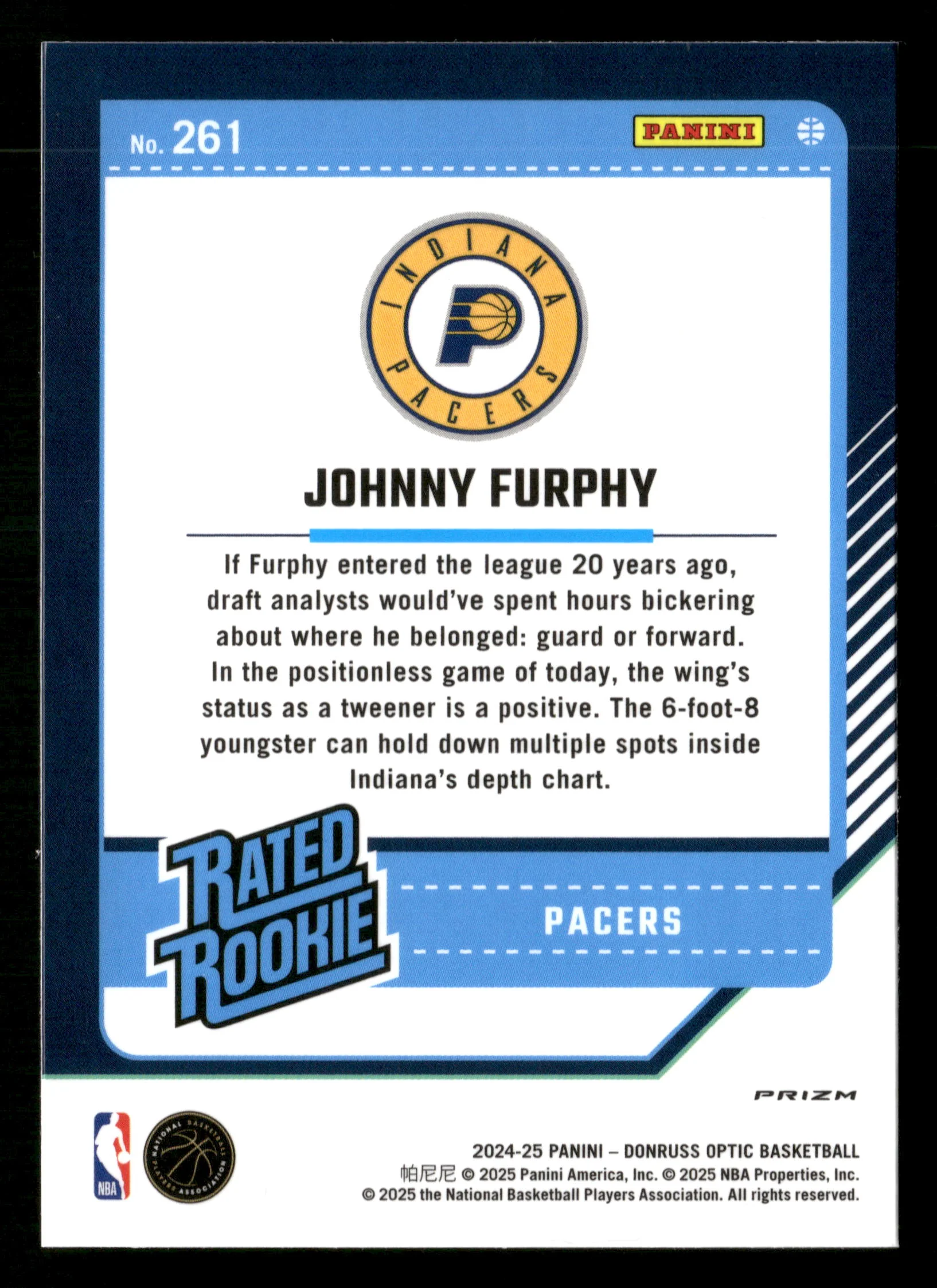 2024-25 Donruss Optic #261 Johnny Furphy Photon - Image 2