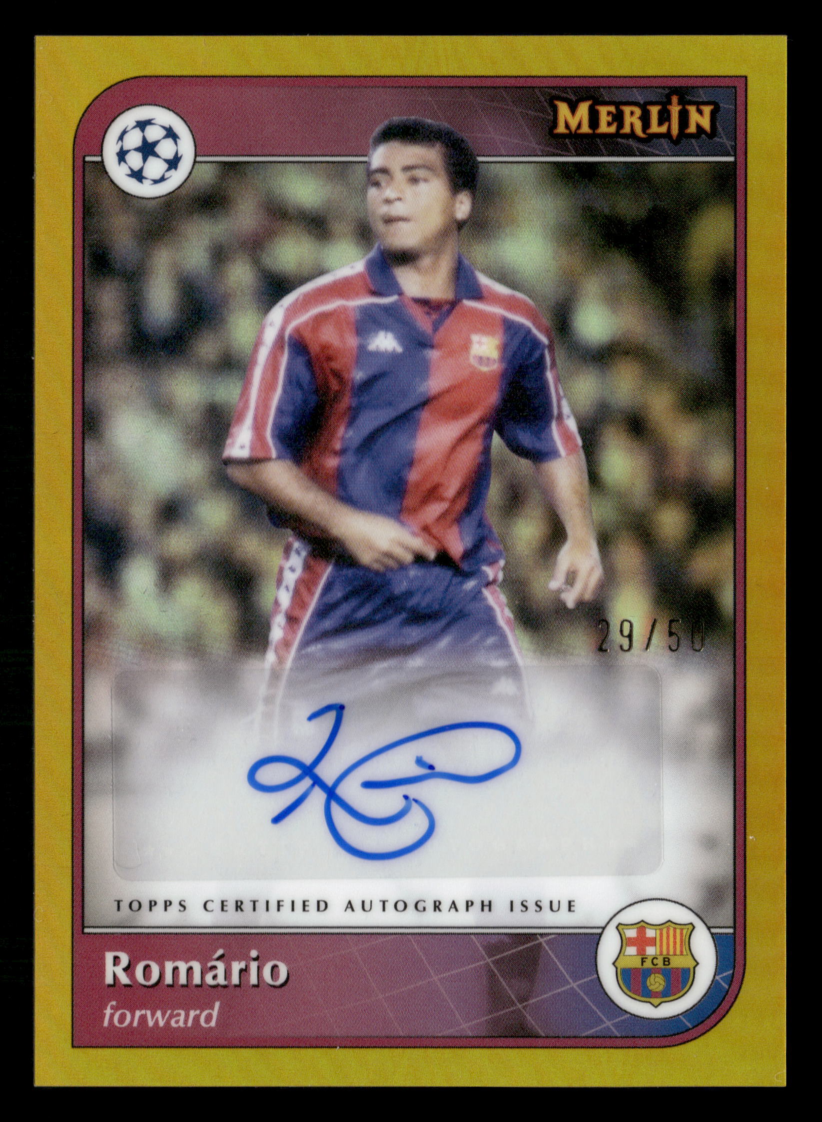 2024-25 Merlin UEFA Club Competitions #AU-RO Romário Base Autographs Gold #/50