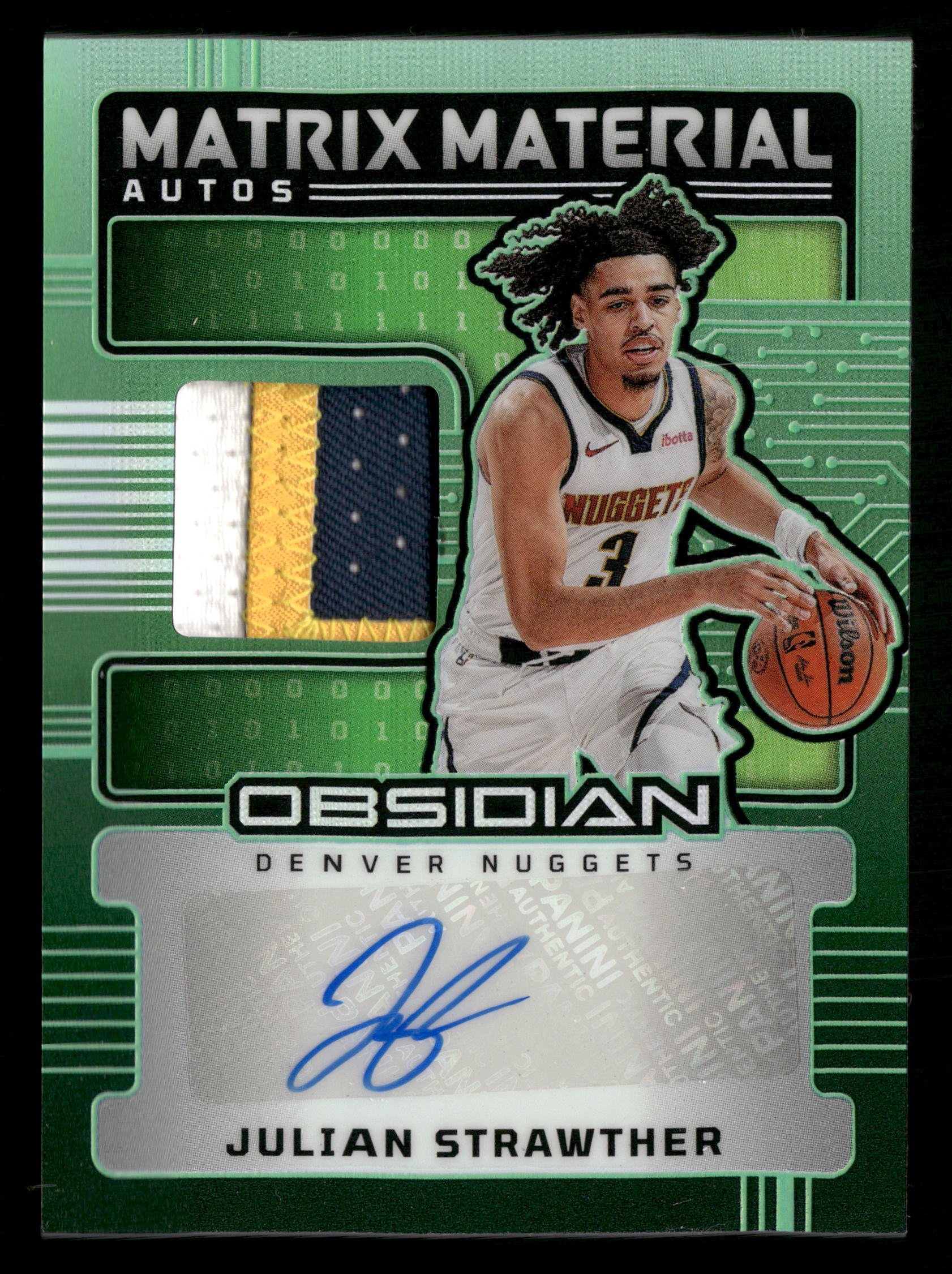 2024-25 Obsidian #MM-JSD Julian Strawther Matrix Material Auto #/15