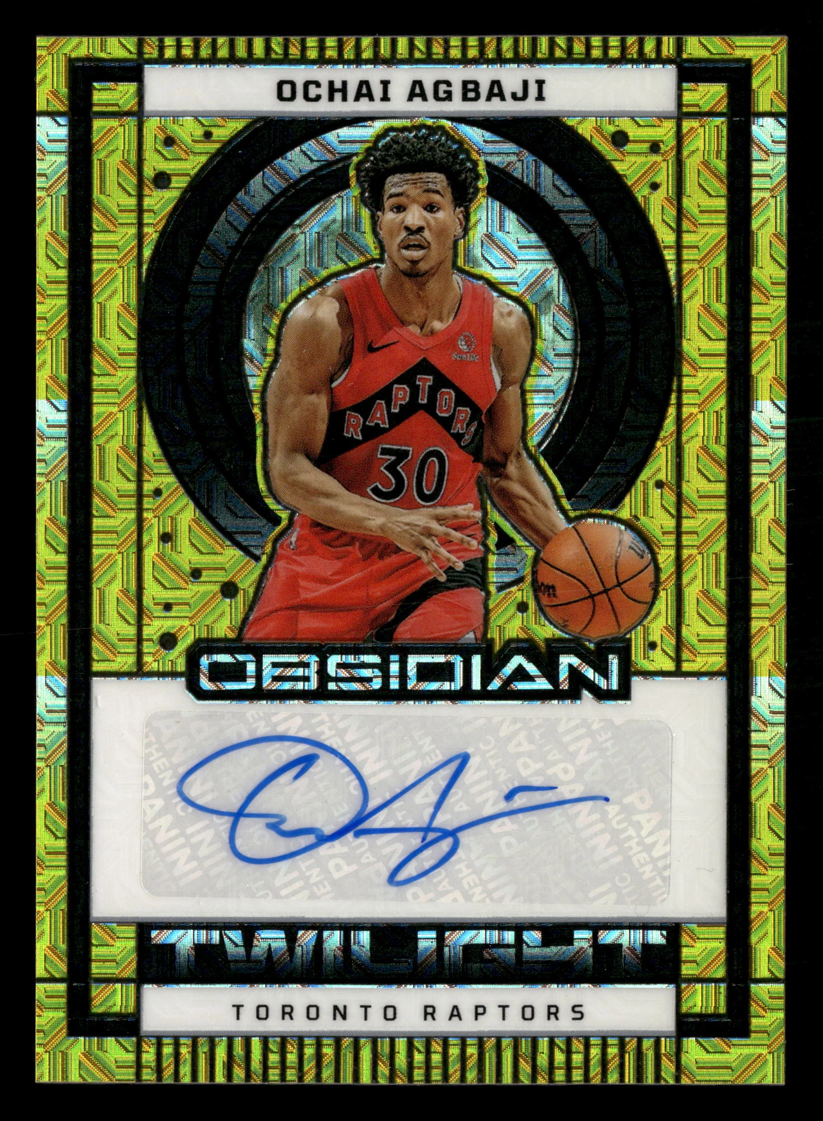 2024-25 Obsidian #TS-OAT Ochai Agbaji Twilight Signatures Etch Gold  #/10