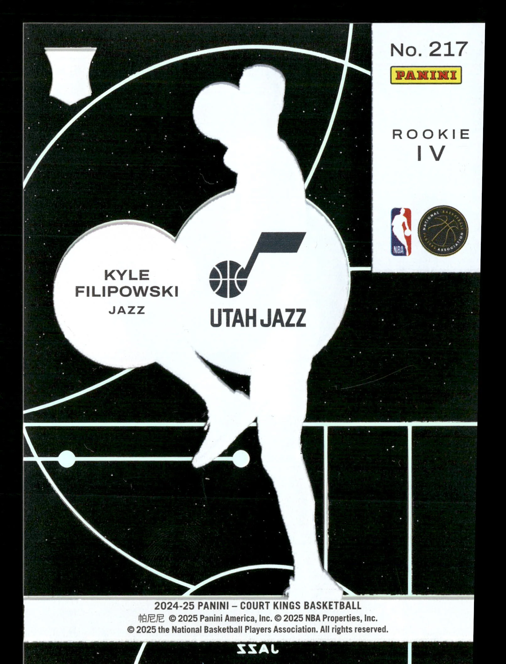 2024-25 Panini Court Kings #217 Kyle Filipowski Rookies IV Acetate - Image 2