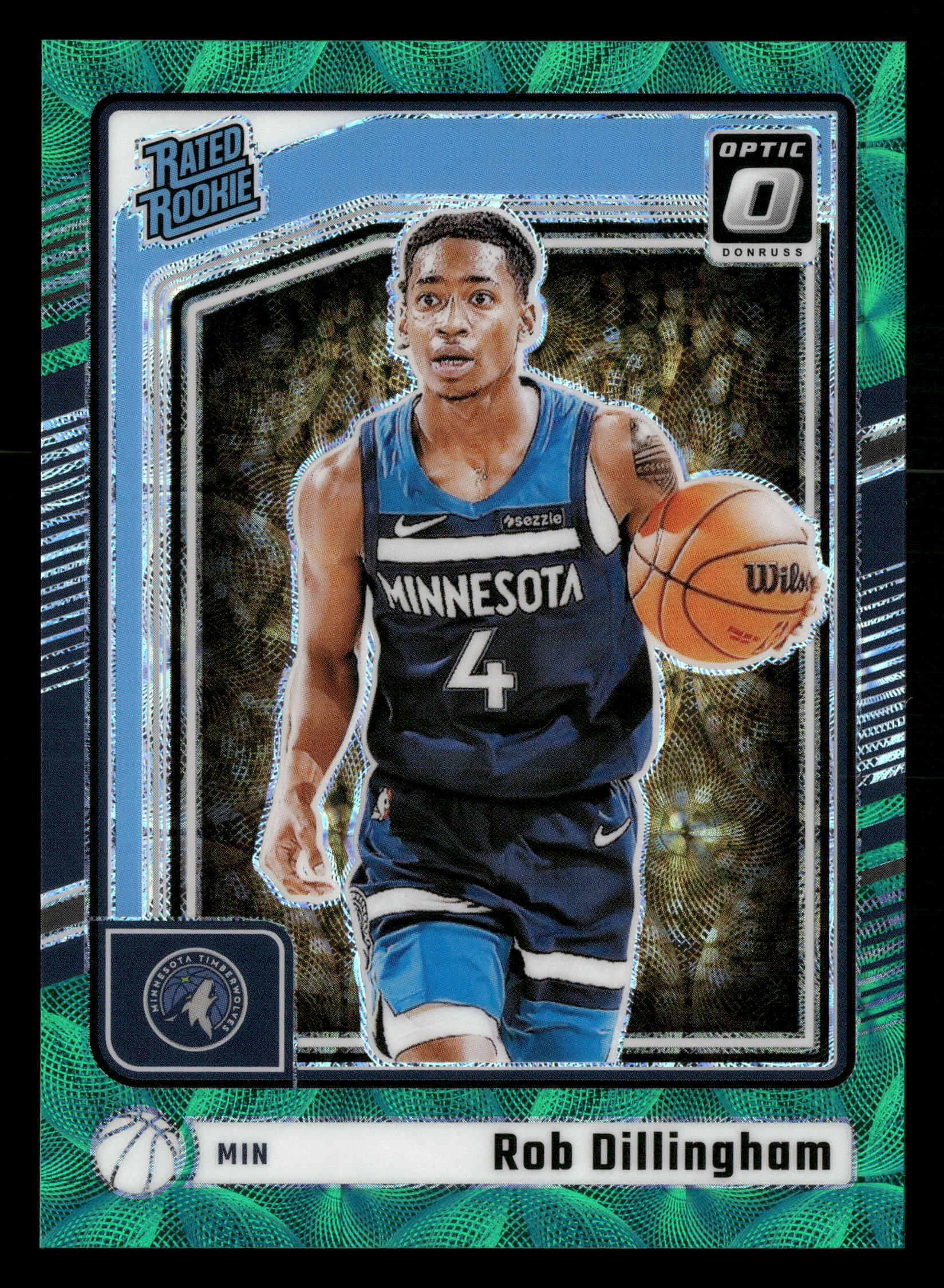 2024-25 Panini Donruss Optic Basketball No.259 Rob Dillingham Green Scope Rated Rookie /25