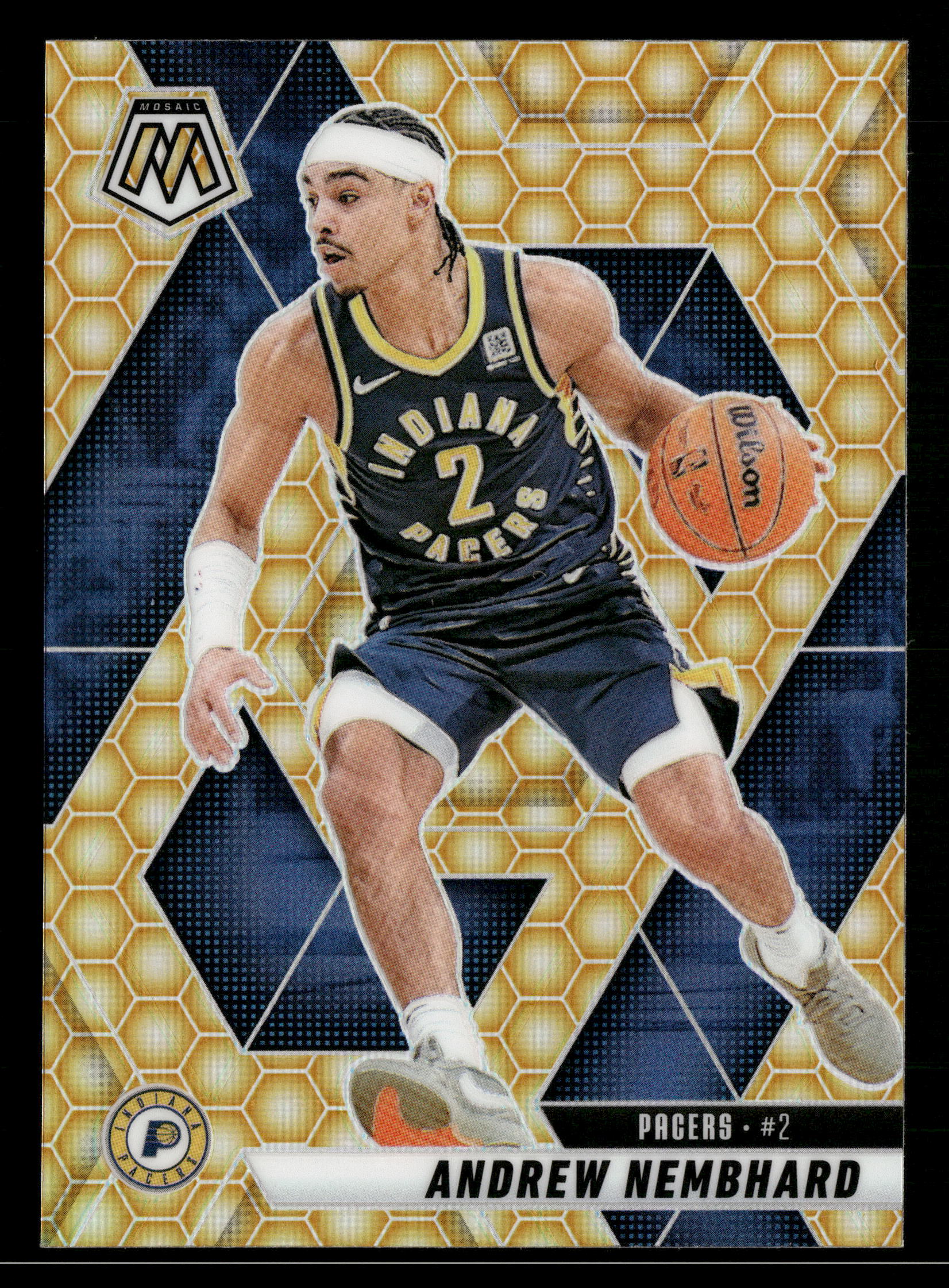 2024-25 Panini Mosaic #108 Andrew Nembhard Honeycomb Mosaic - Image 3
