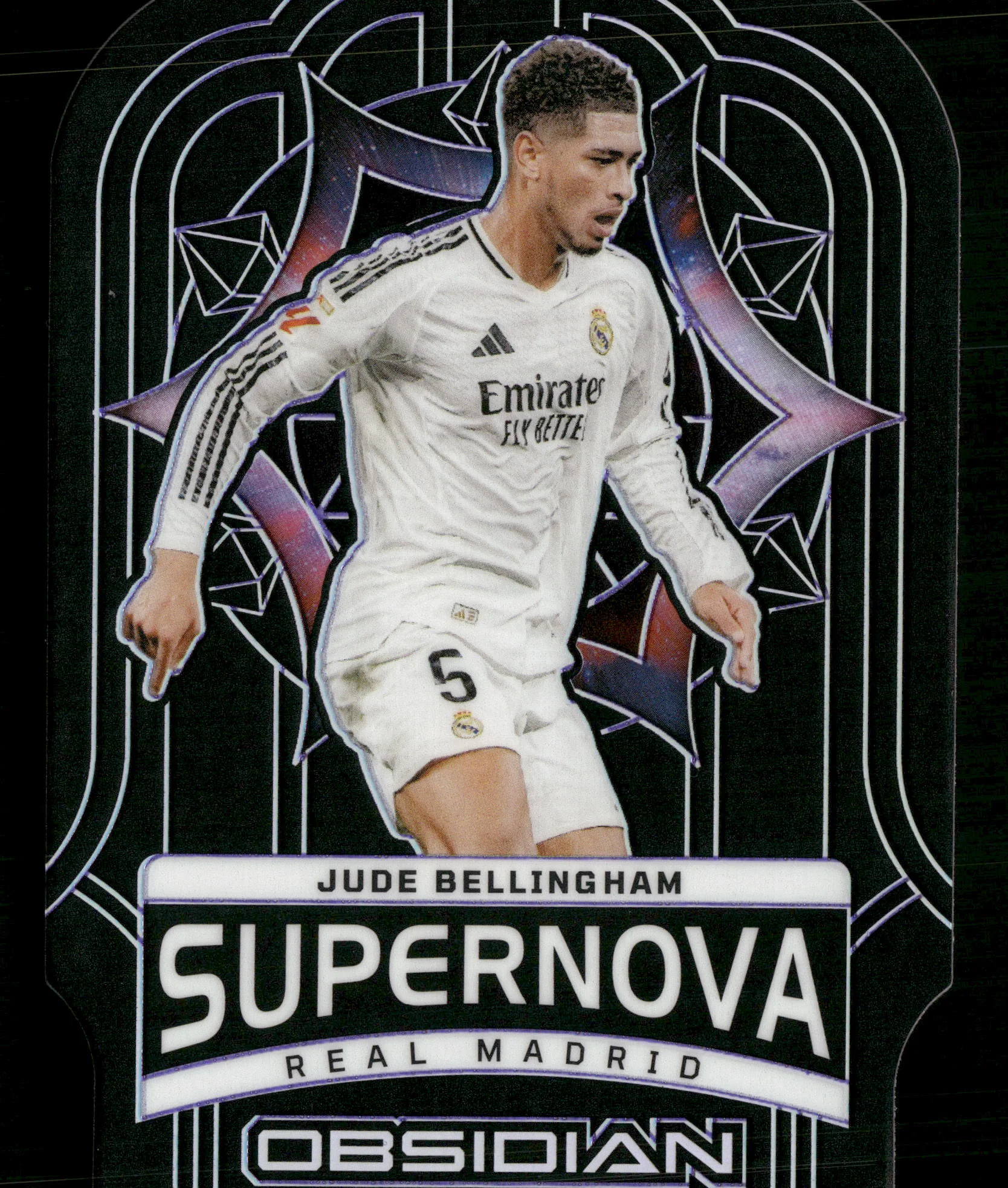 2024-25 Panini Obsidian #13 Jude Bellingham Supernova Electric Etch Purple #/49
