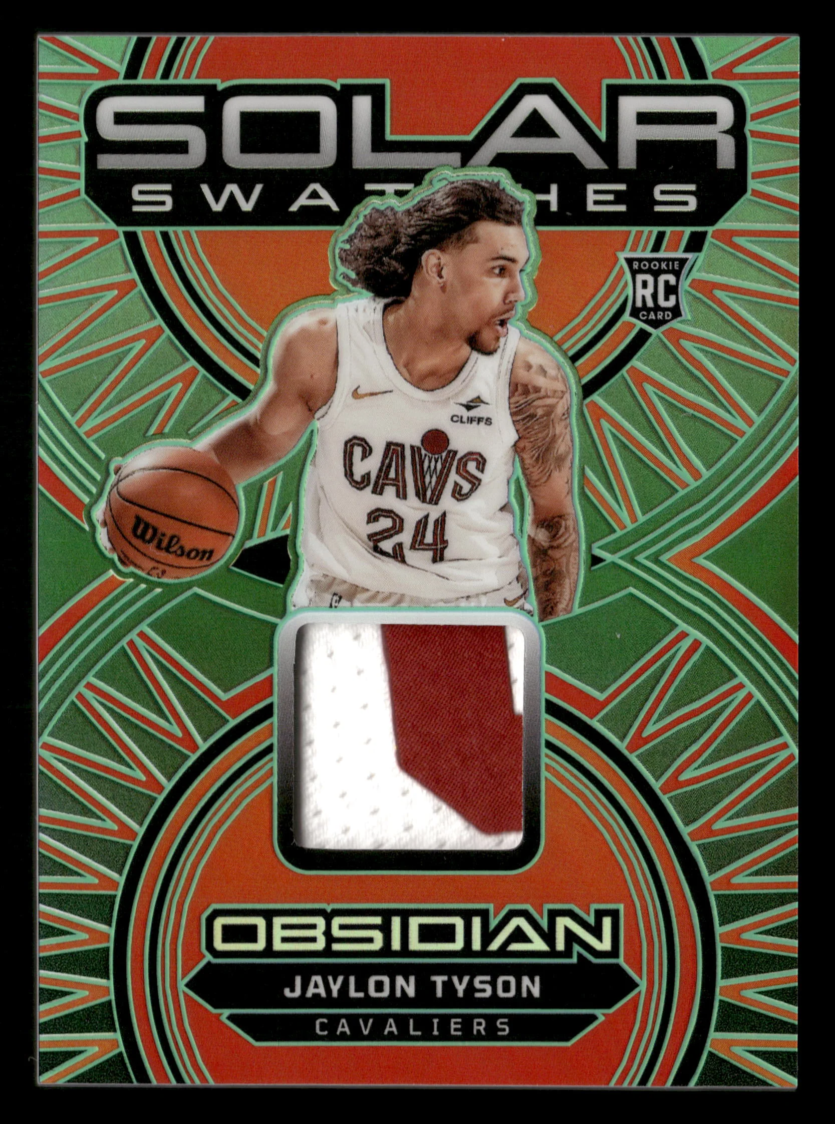 2024-25 Panini Obsidian #SS-TYS Jaylon Tyson Solar Swatches Green RC #/25